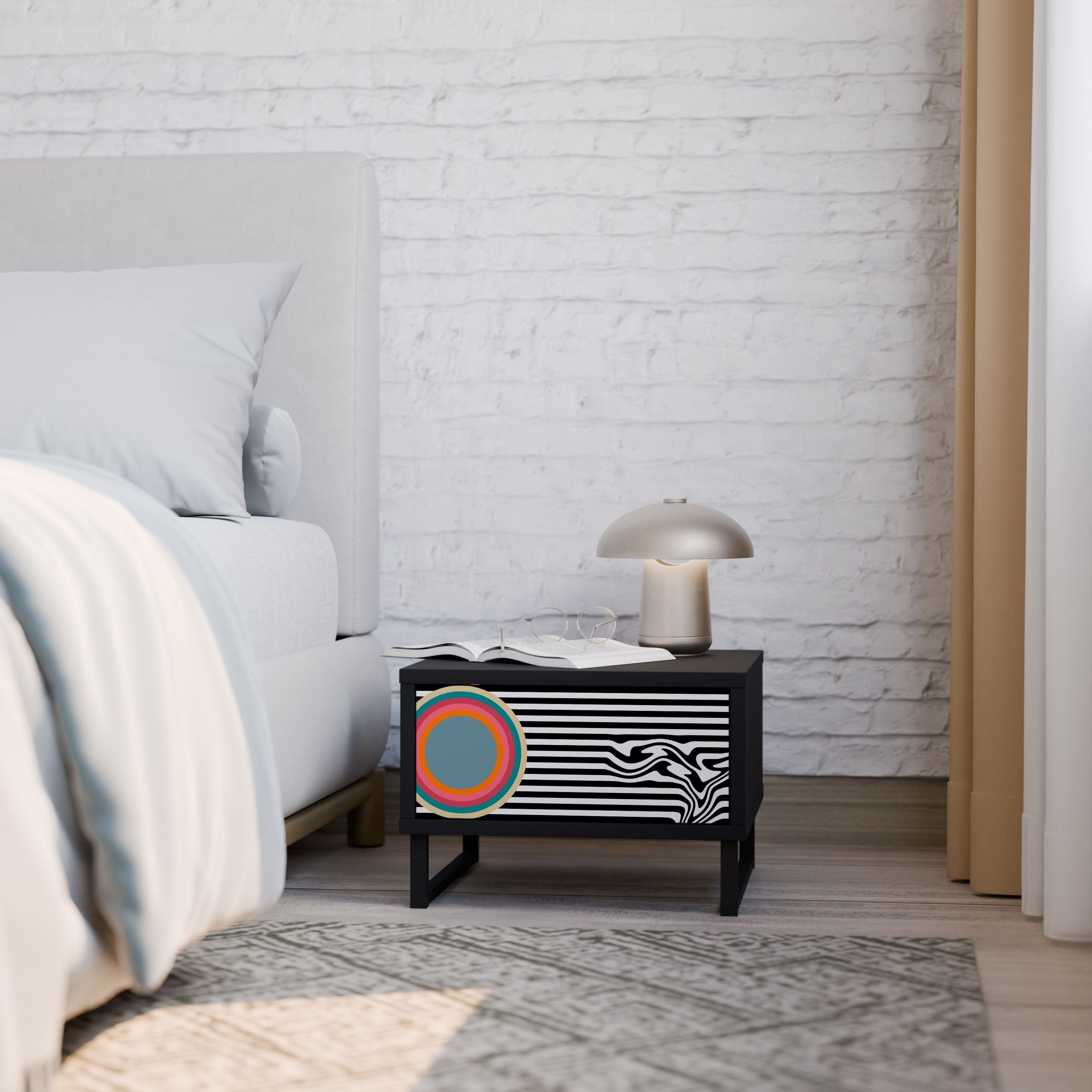 SPECTRA SHOWCASE Nightstand in Black Finish