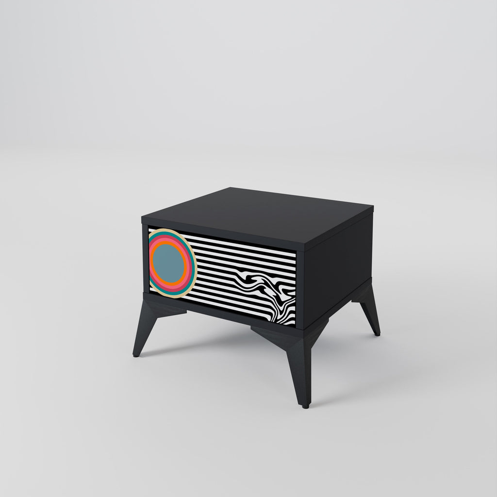 Table de chevet SPECTRA SHOWCASE en finition noire