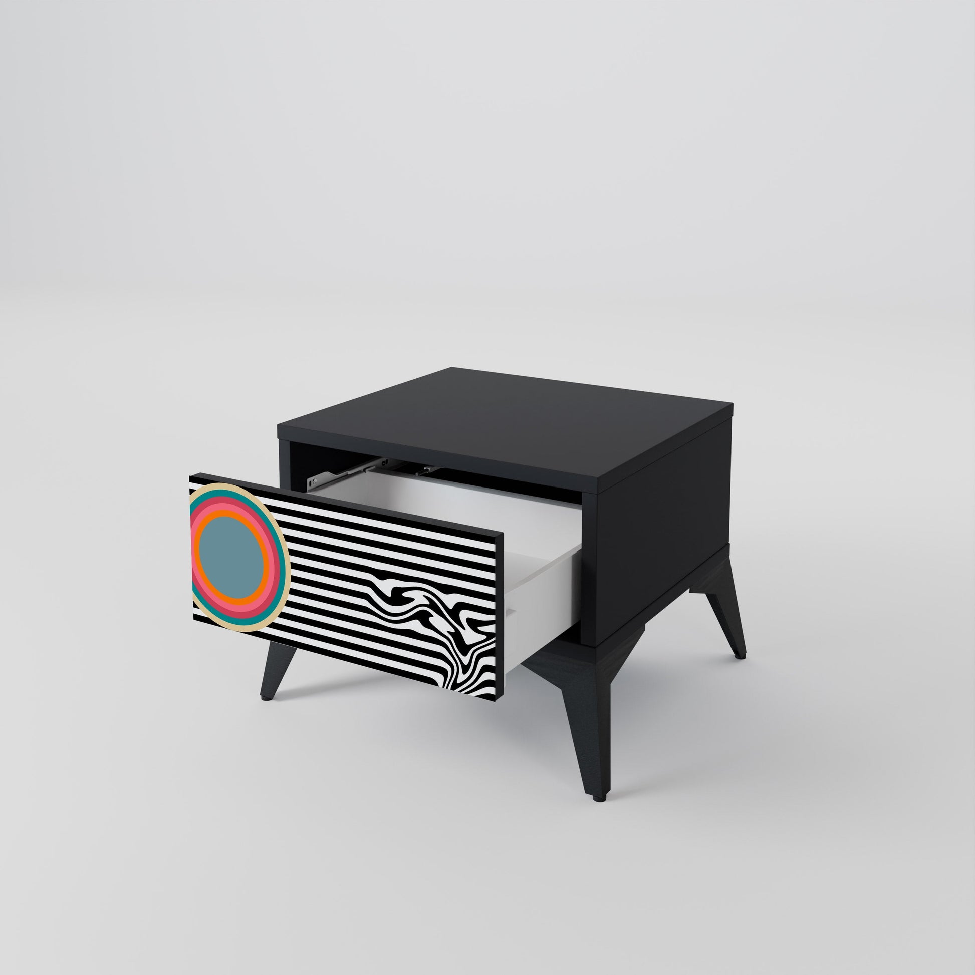Table de chevet SPECTRA SHOWCASE en finition noire