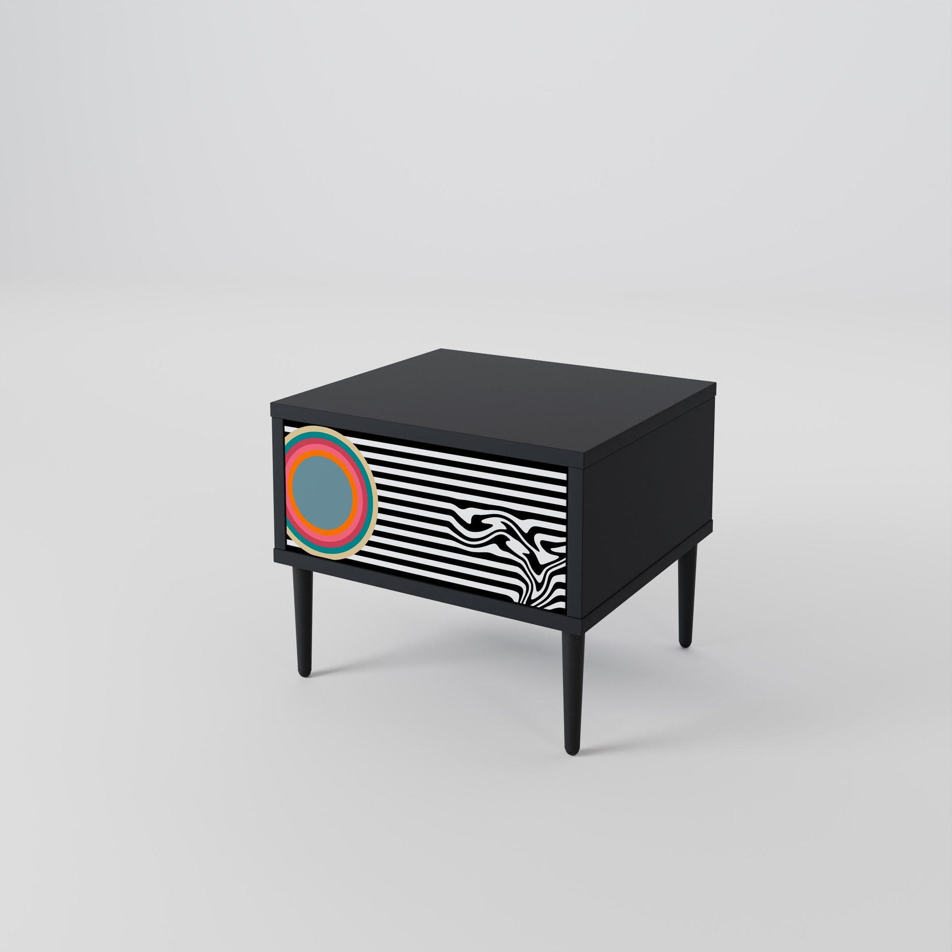 Table de chevet SPECTRA SHOWCASE en finition noire