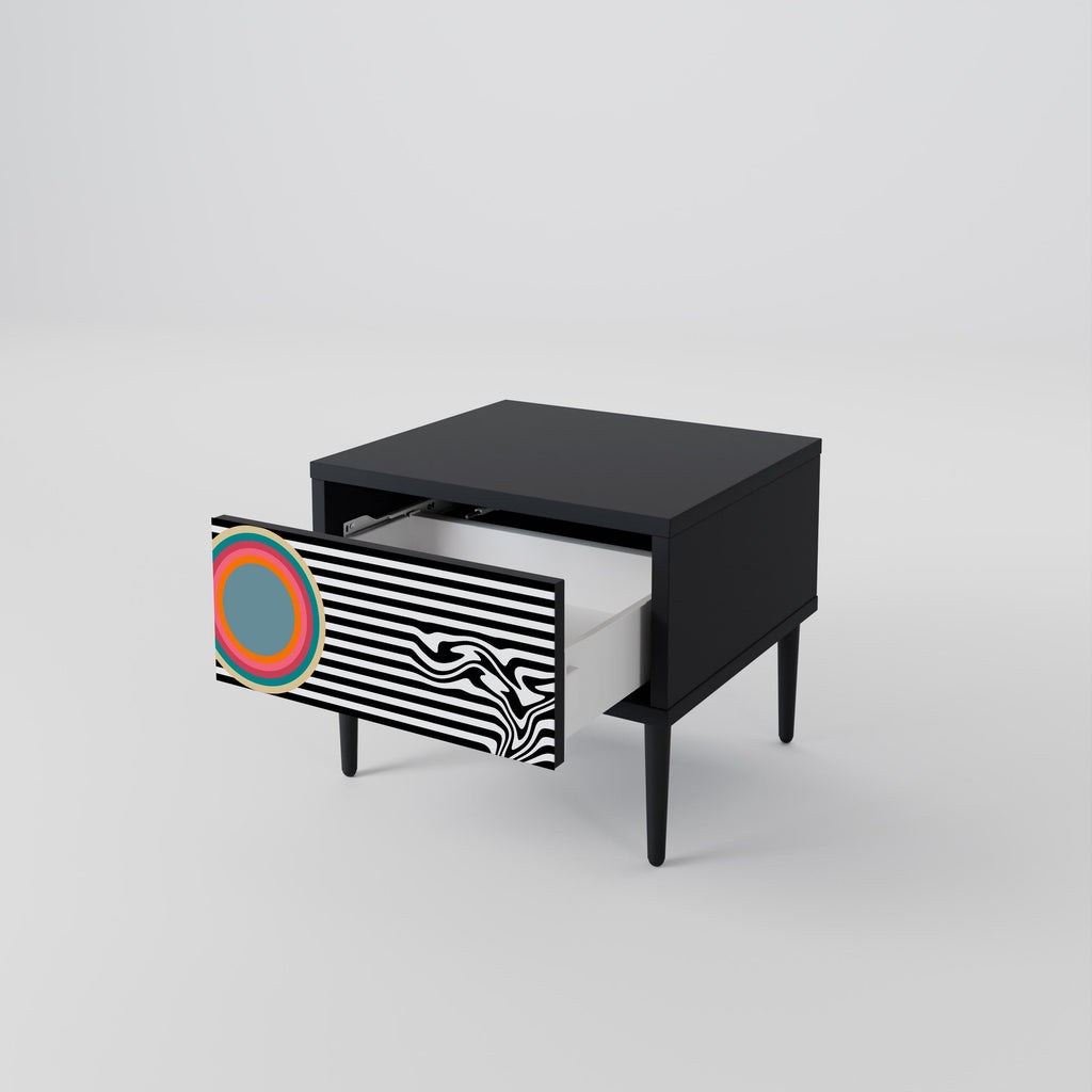 Table de chevet SPECTRA SHOWCASE en finition noire