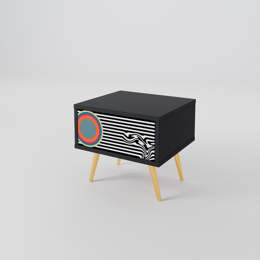 Table de chevet SPECTRA SHOWCASE en finition noire