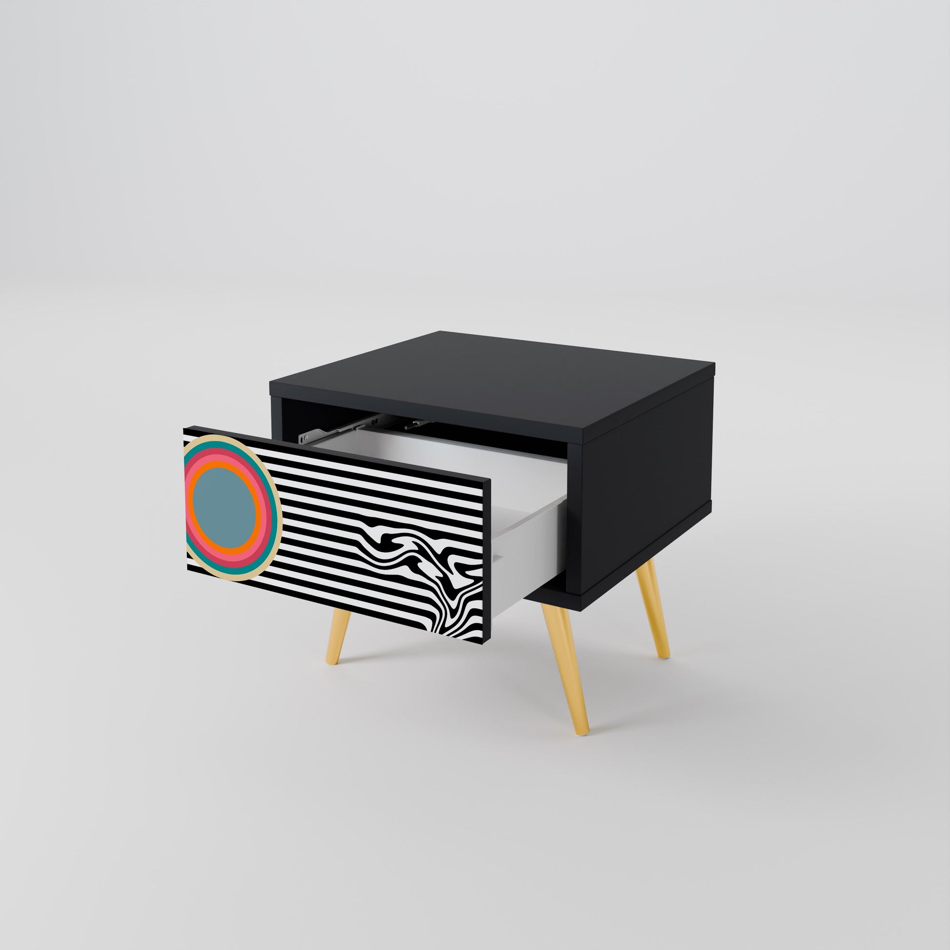 Table de chevet SPECTRA SHOWCASE en finition noire