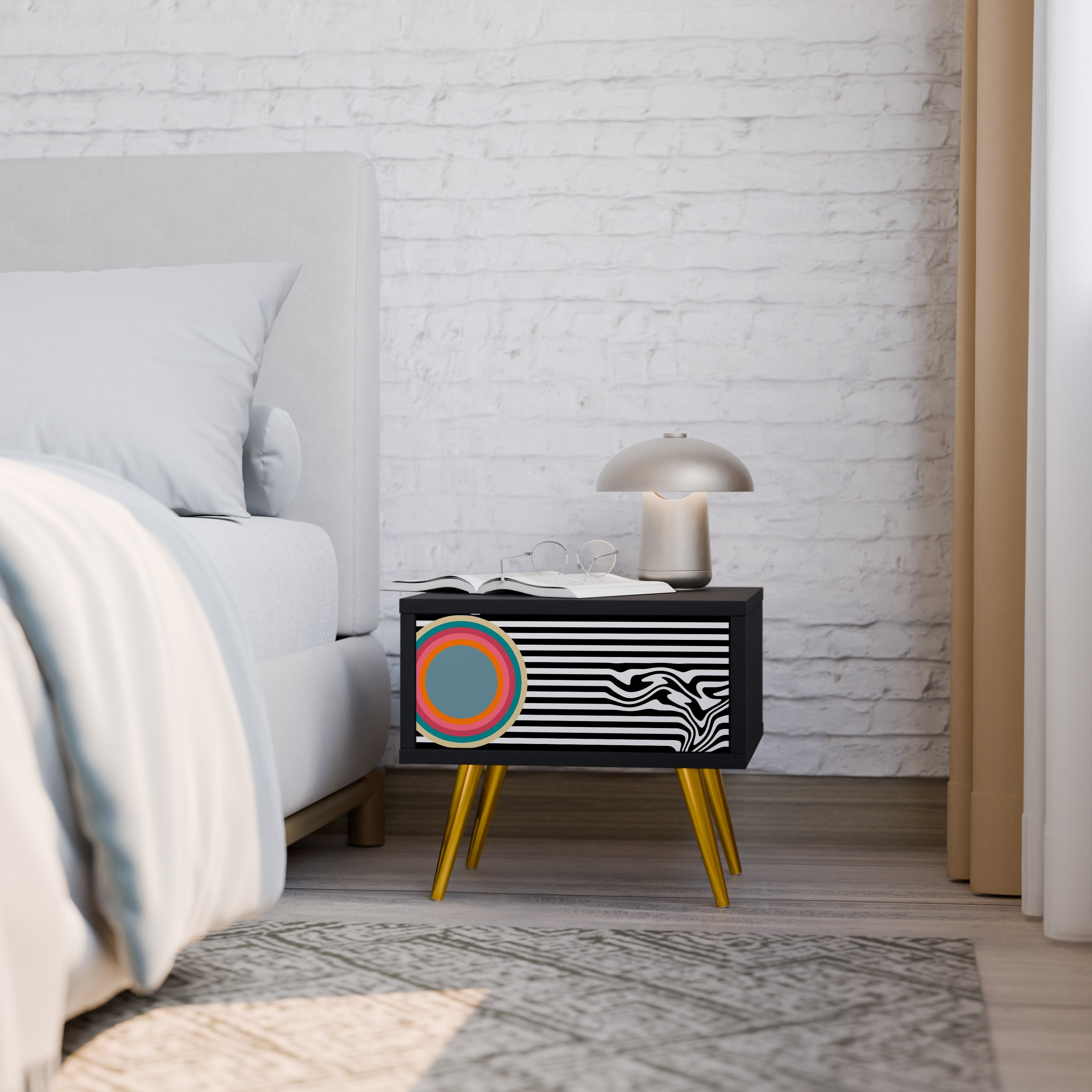 SPECTRA SHOWCASE Nightstand in Black Finish