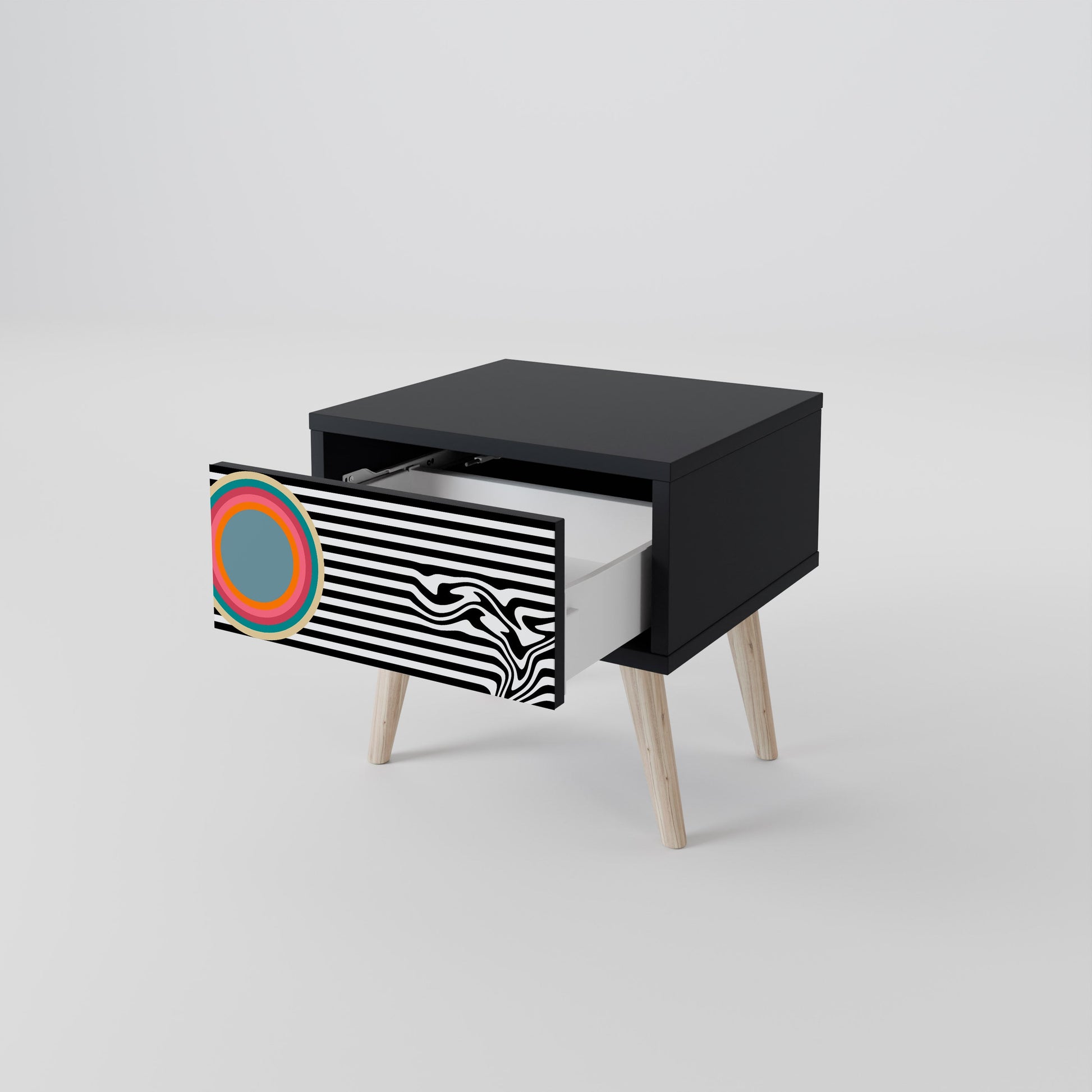Table de chevet SPECTRA SHOWCASE en finition noire