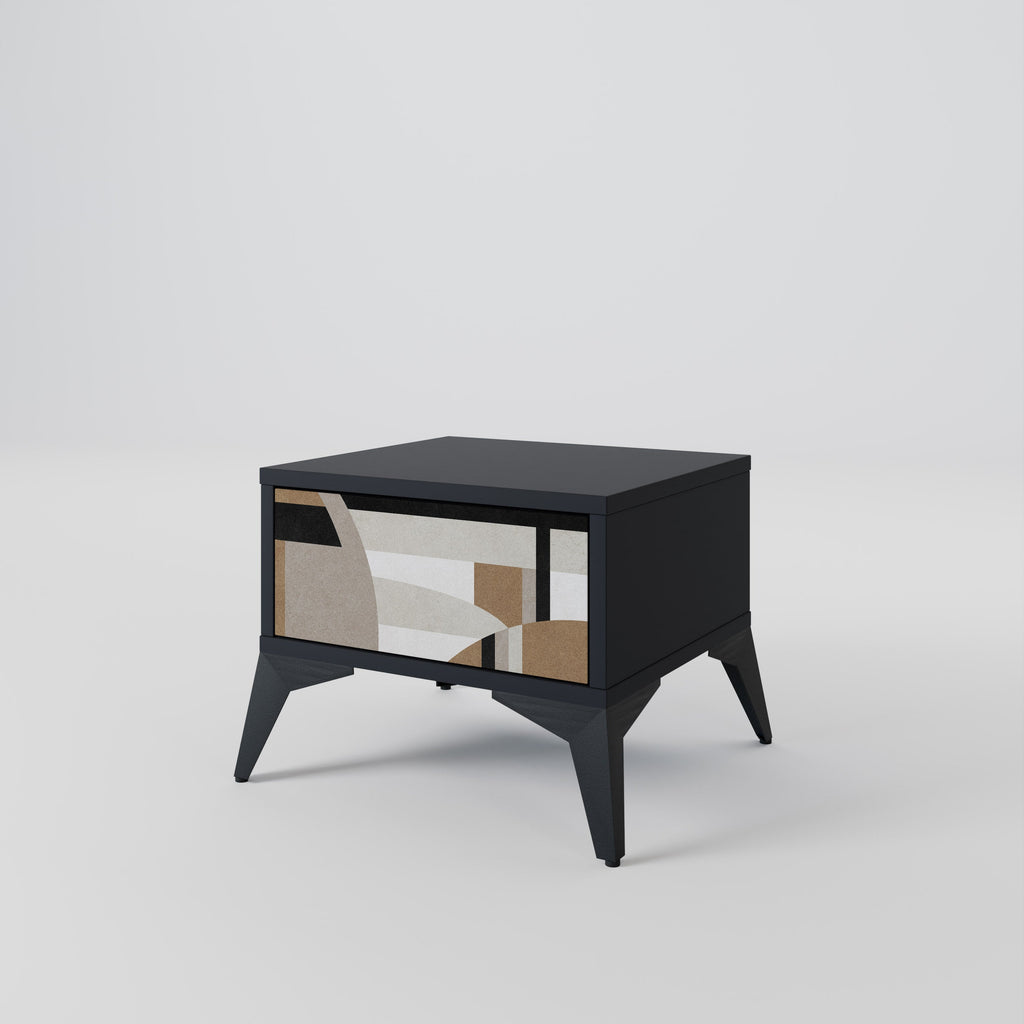 Table de chevet DELICATE MEMENTO en finition noire