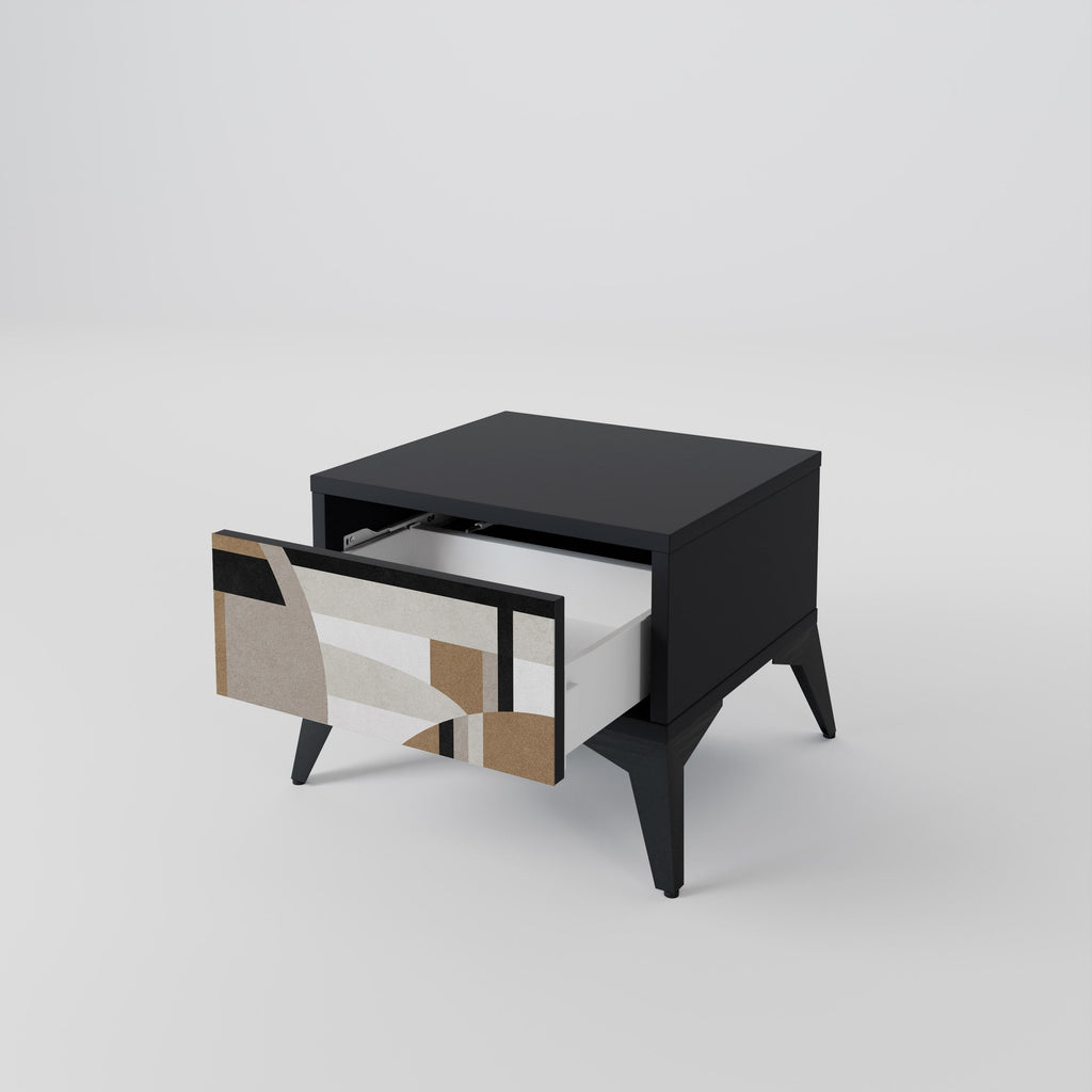 Table de chevet DELICATE MEMENTO en finition noire