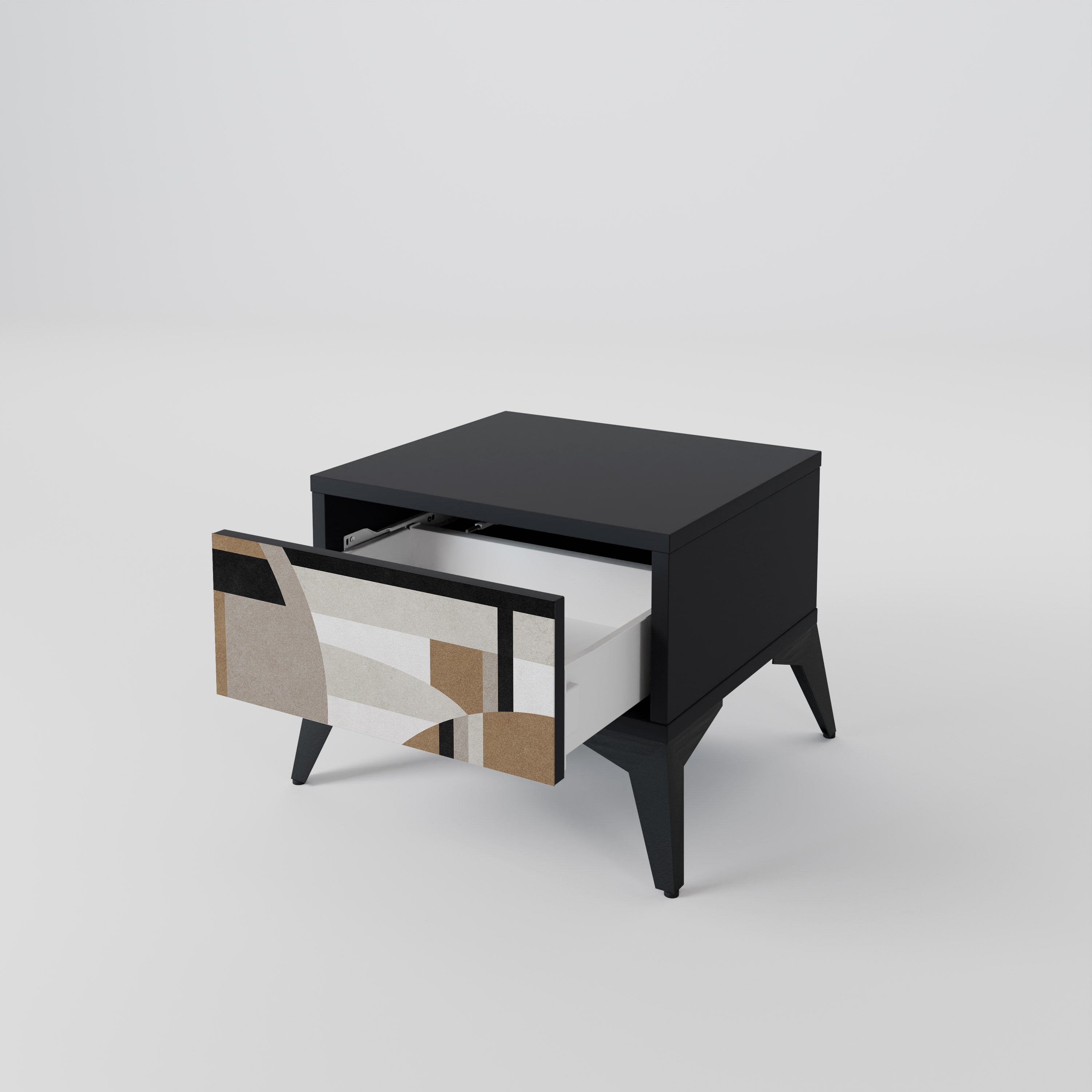 DELICATE MEMENTO Nightstand in Black Finish