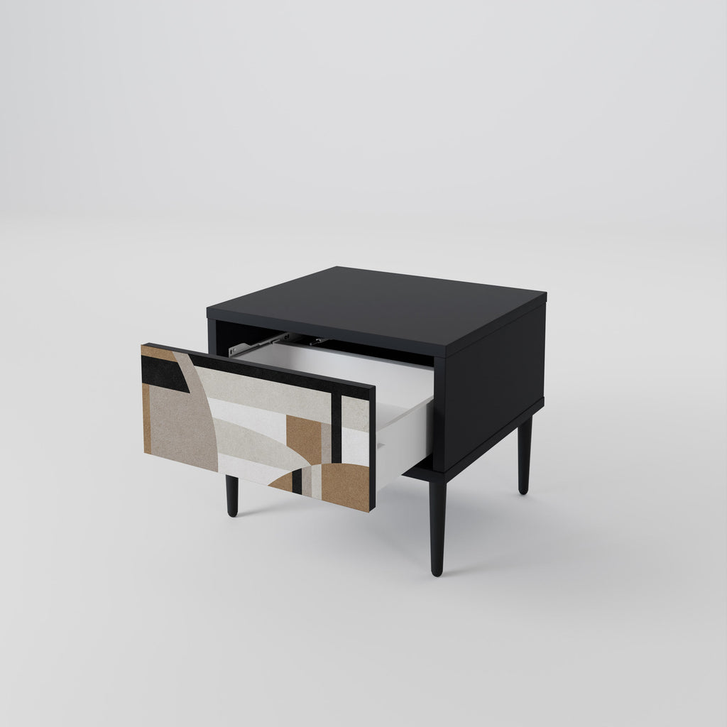 Table de chevet DELICATE MEMENTO en finition noire