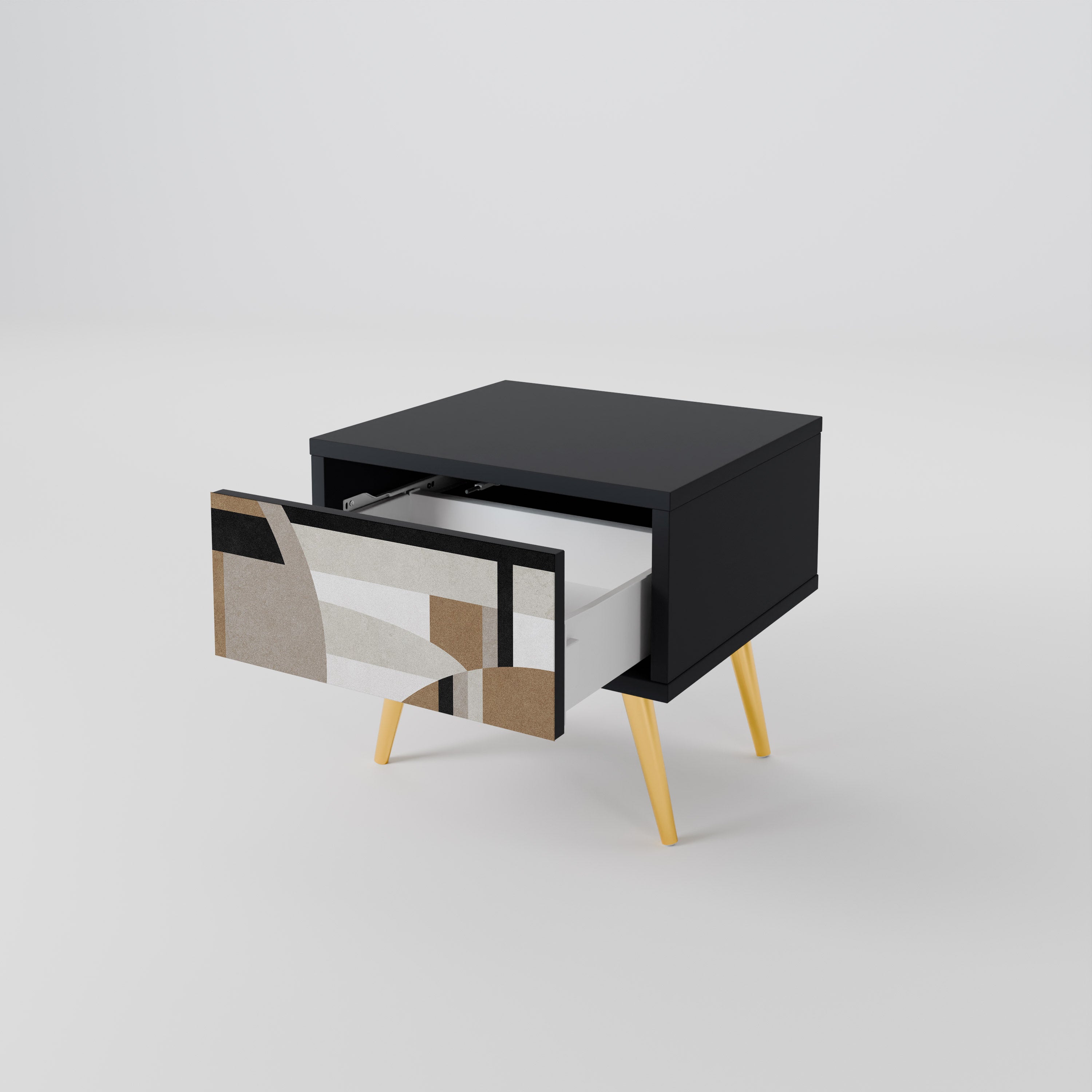 DELICATE MEMENTO Nightstand in Black Finish