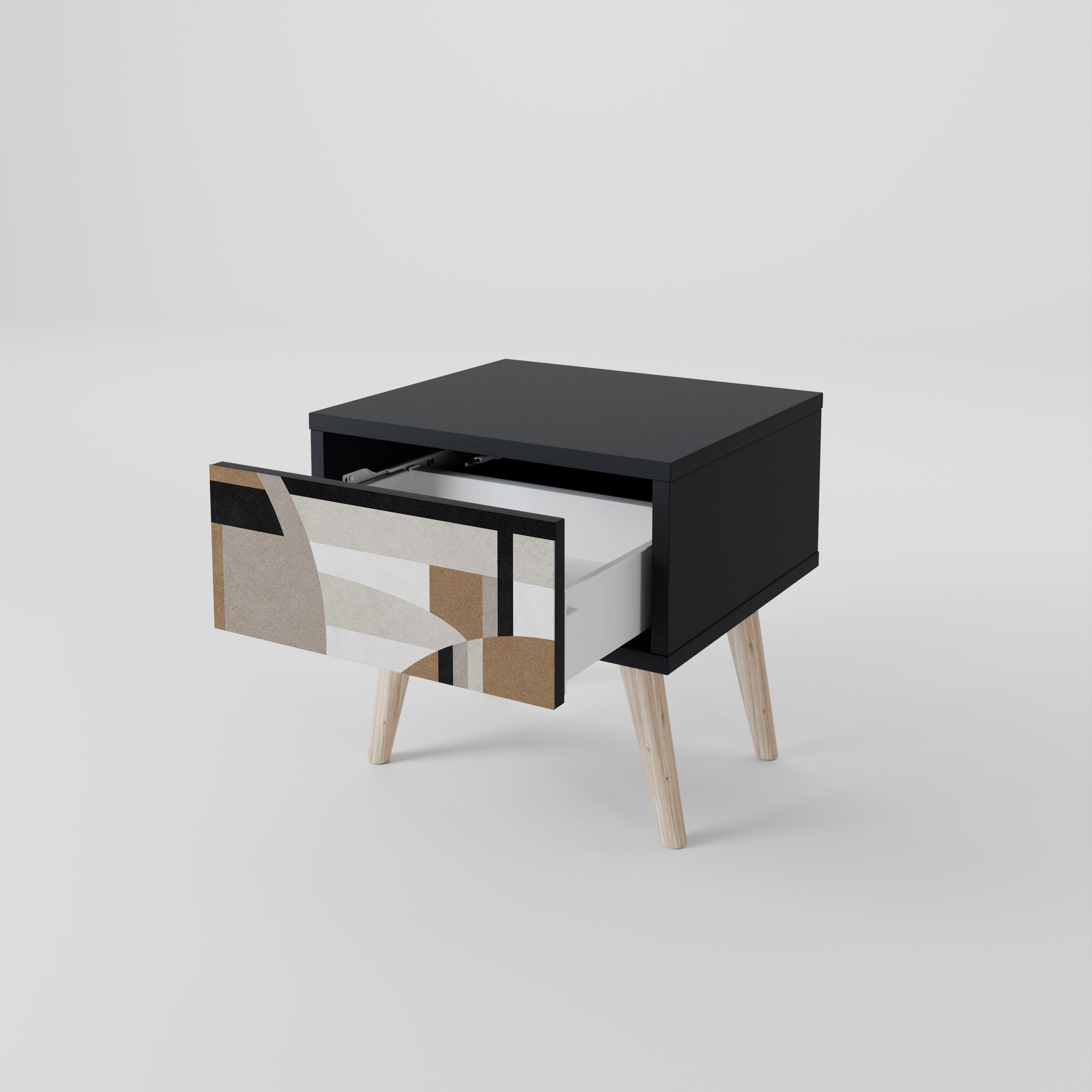 DELICATE MEMENTO Nightstand in Black Finish