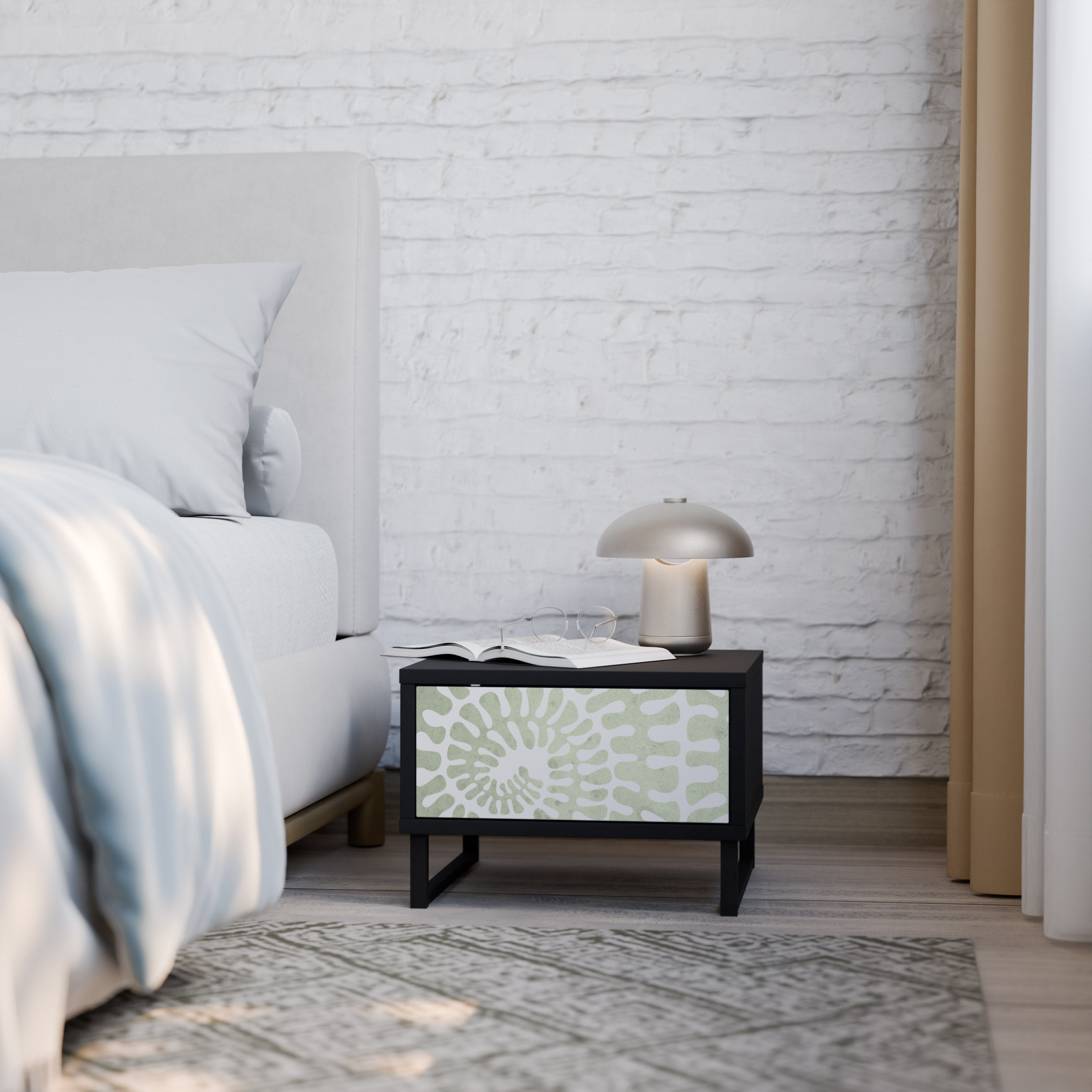 HELIX DANCE Nightstand in Black Finish