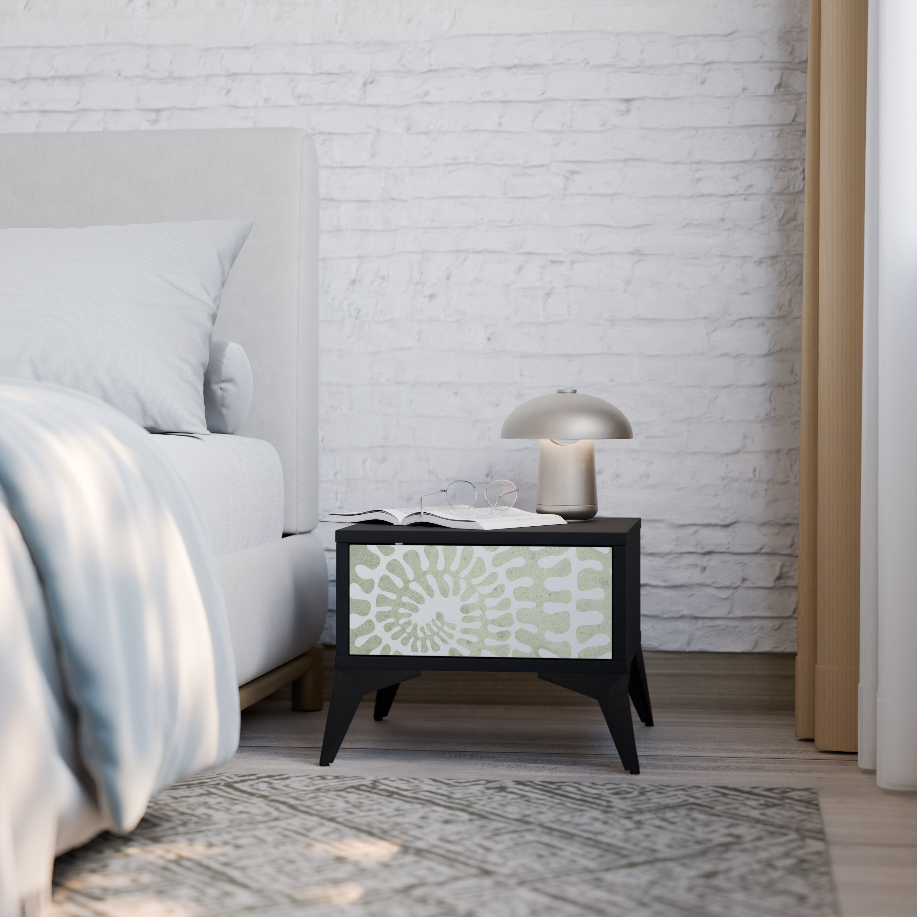 HELIX DANCE Nightstand in Black Finish