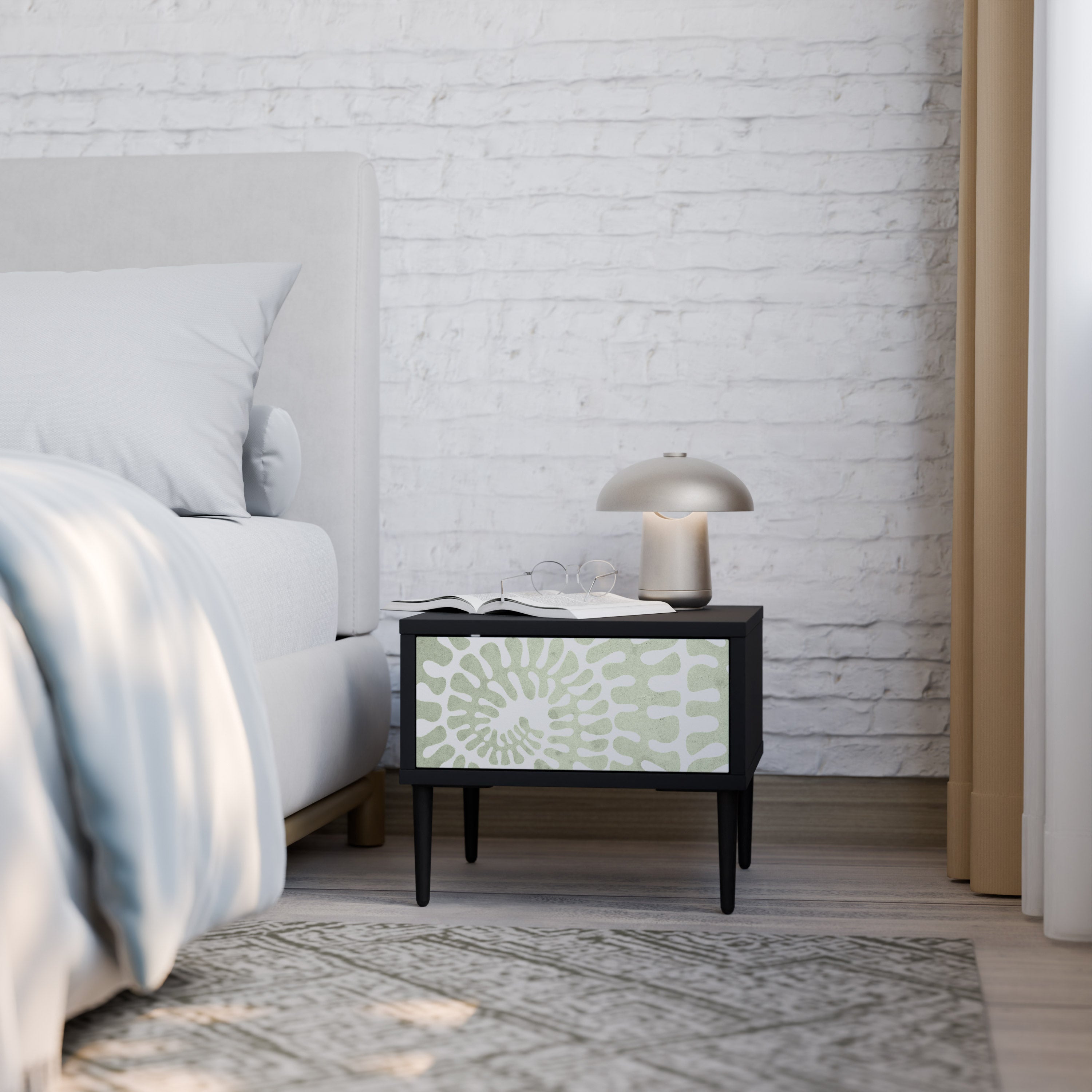 HELIX DANCE Nightstand in Black Finish