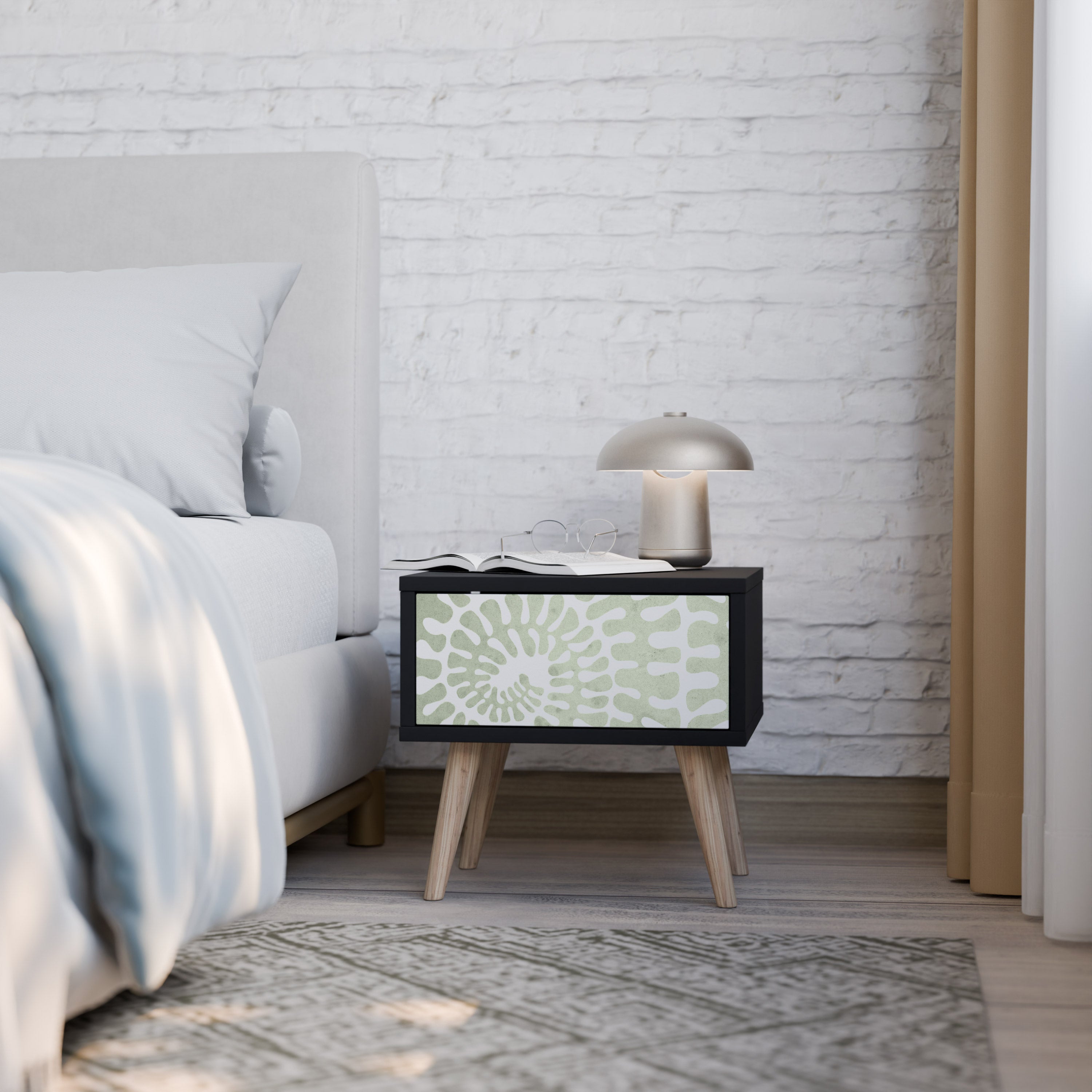 HELIX DANCE Nightstand in Black Finish