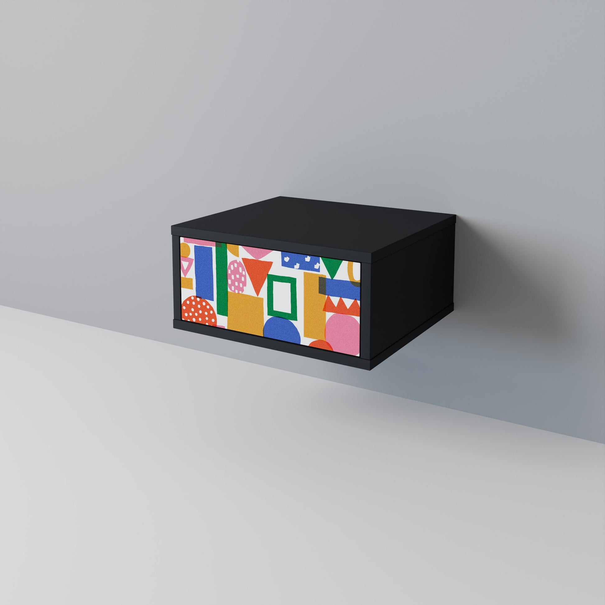 Table de chevet GEOMETRIC GLIMMER en finition noire