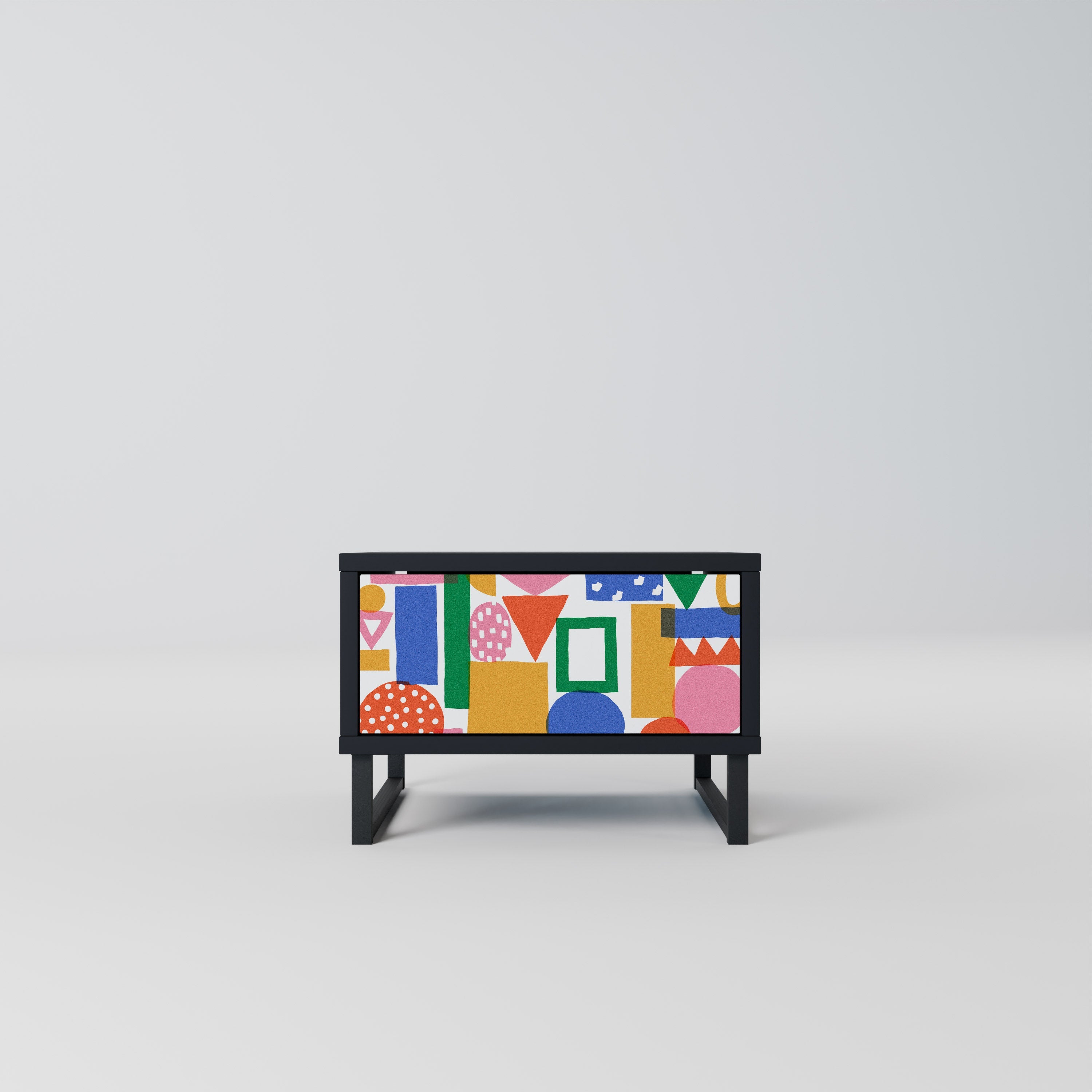 Table de chevet GEOMETRIC GLIMMER en finition noire