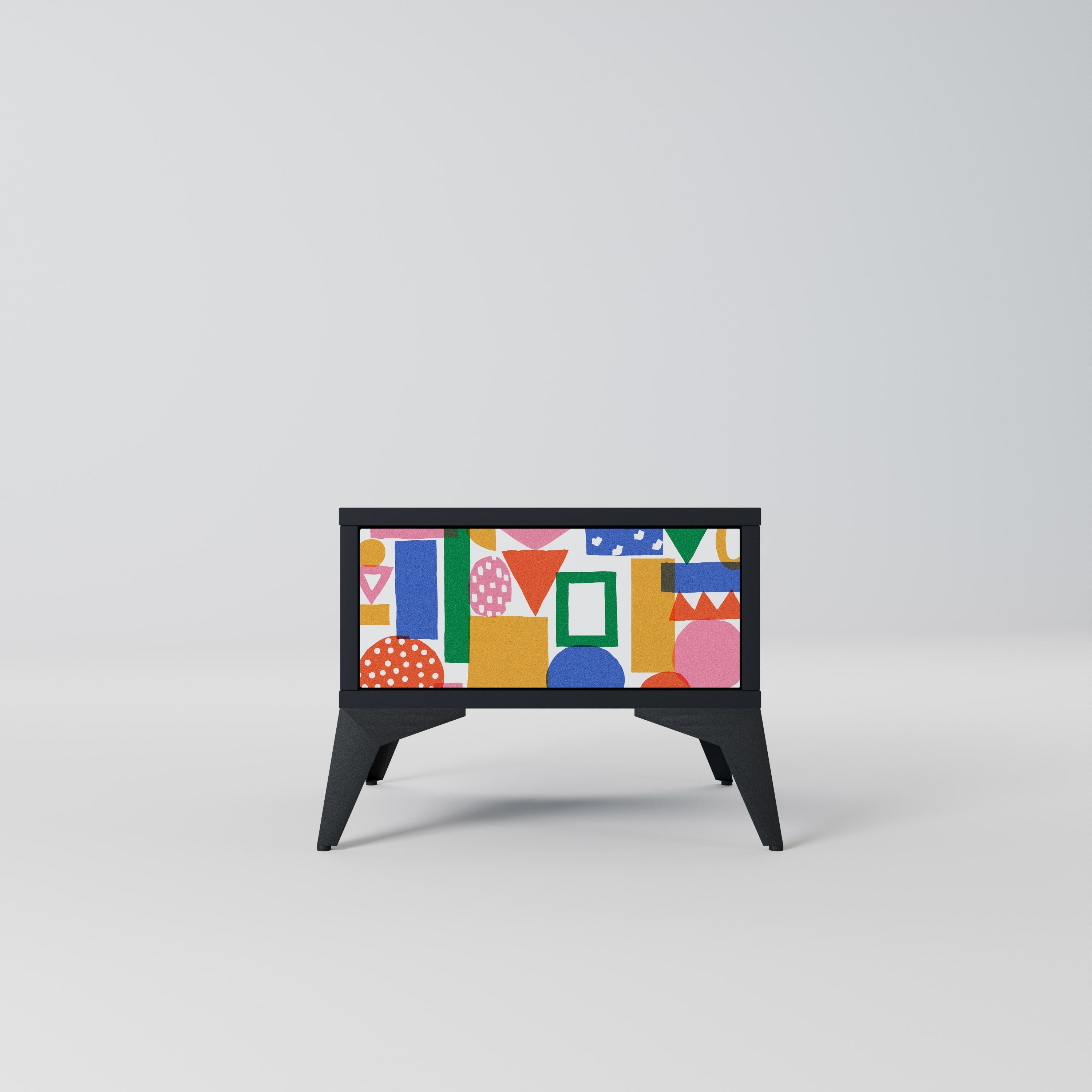 Table de chevet GEOMETRIC GLIMMER en finition noire