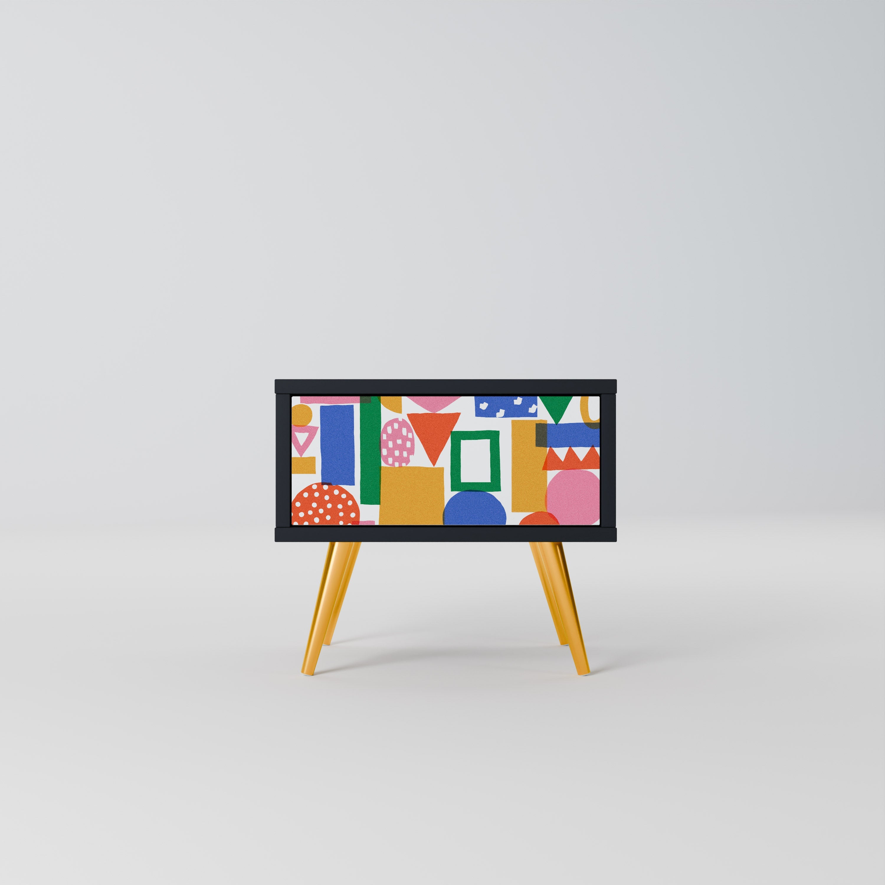 Table de chevet GEOMETRIC GLIMMER en finition noire