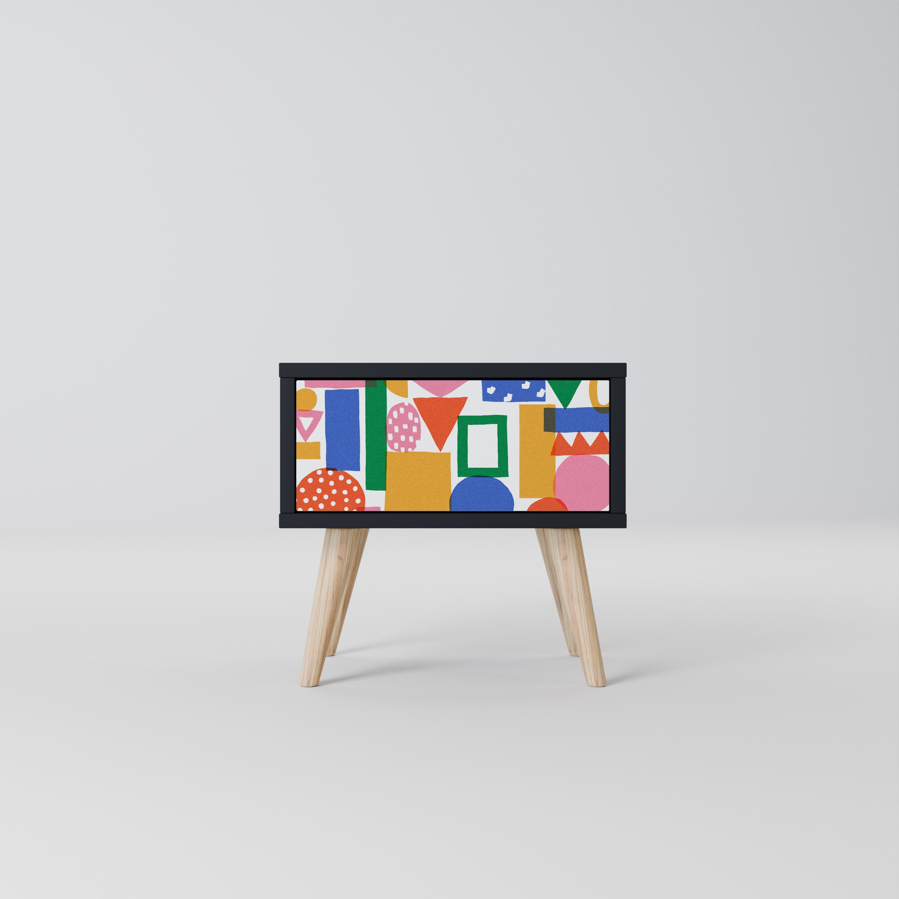 Table de chevet GEOMETRIC GLIMMER en finition noire