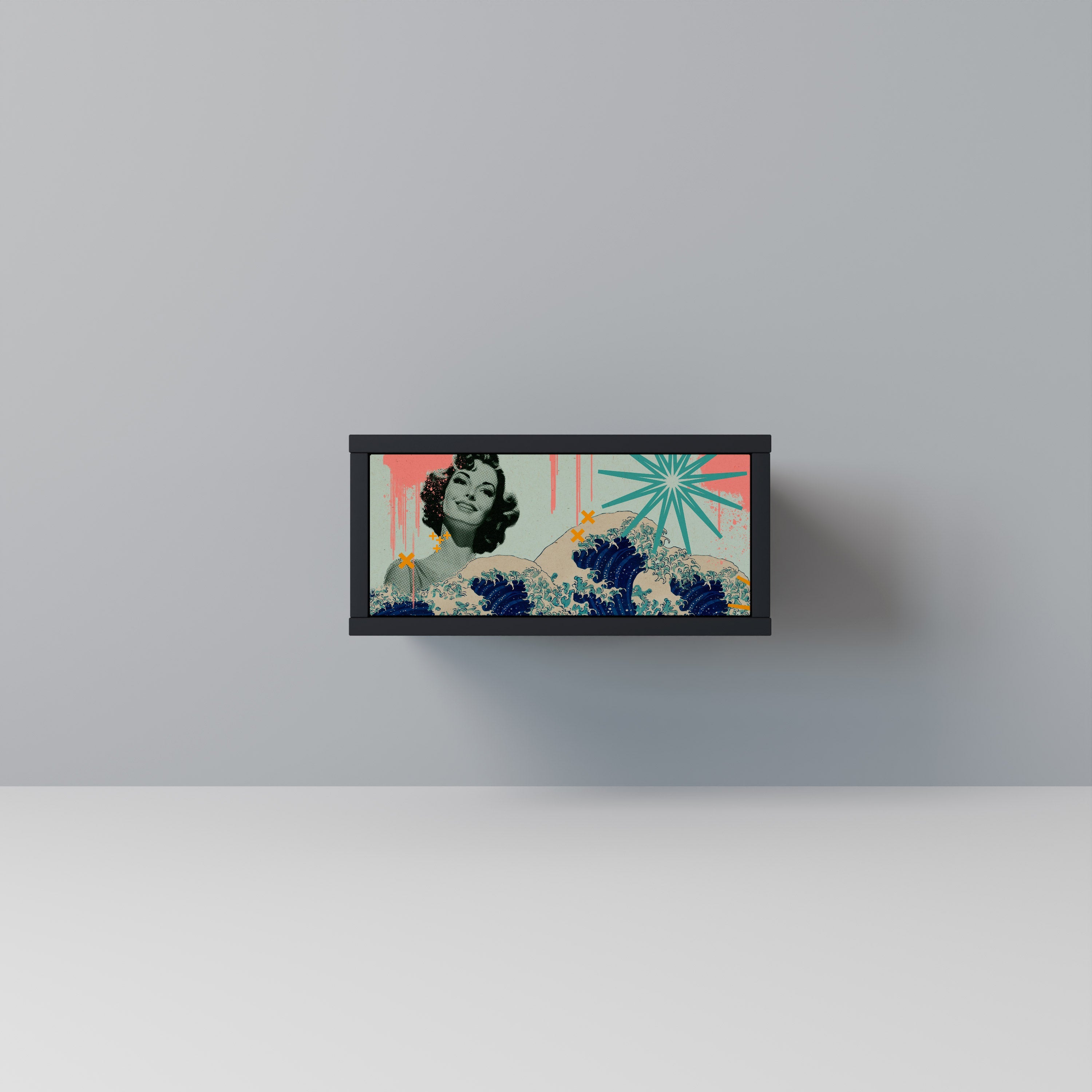 Table de chevet KANAGAWA BEAUTY en finition noire