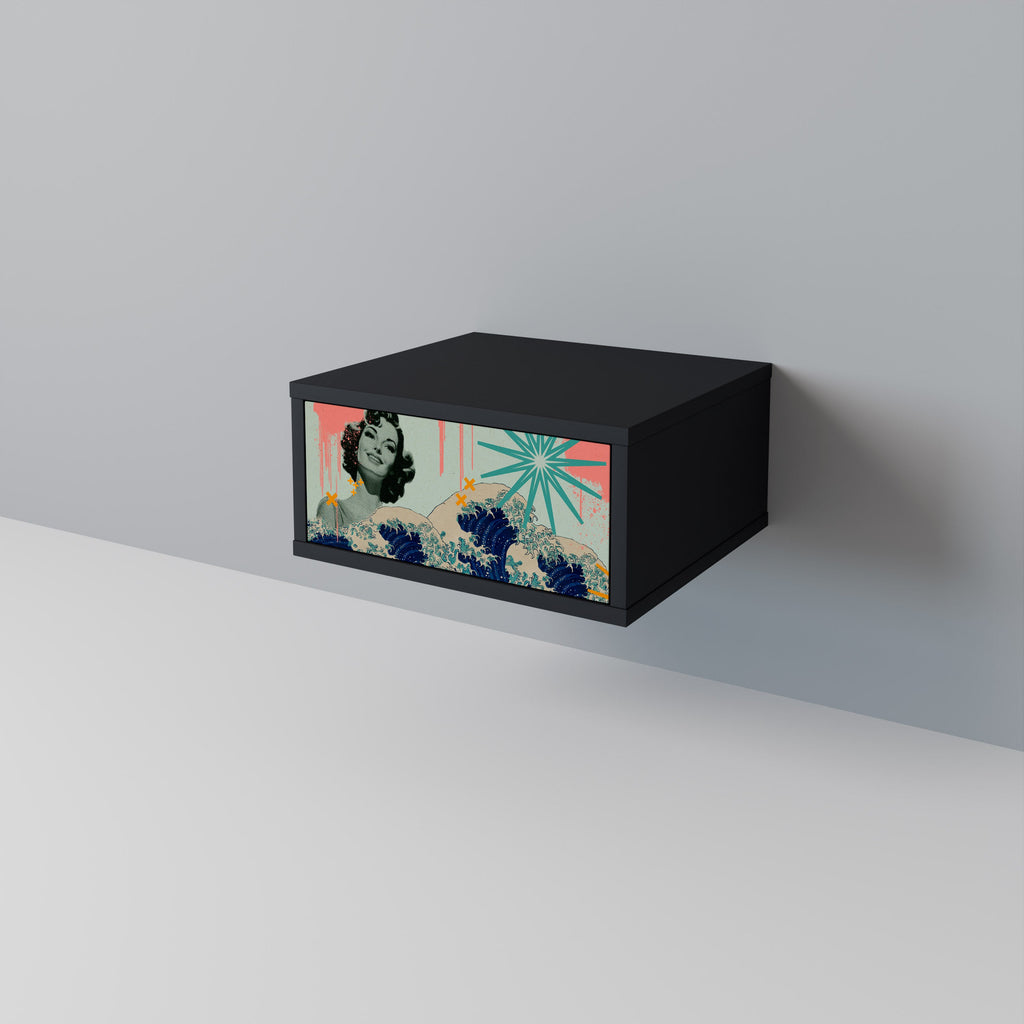 Table de chevet KANAGAWA BEAUTY en finition noire