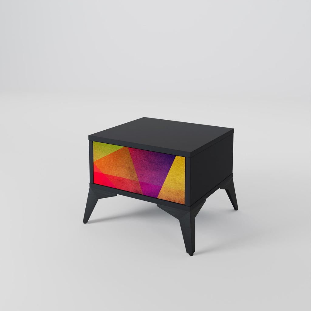 Table de chevet VIVID GEOMETRY en finition noire