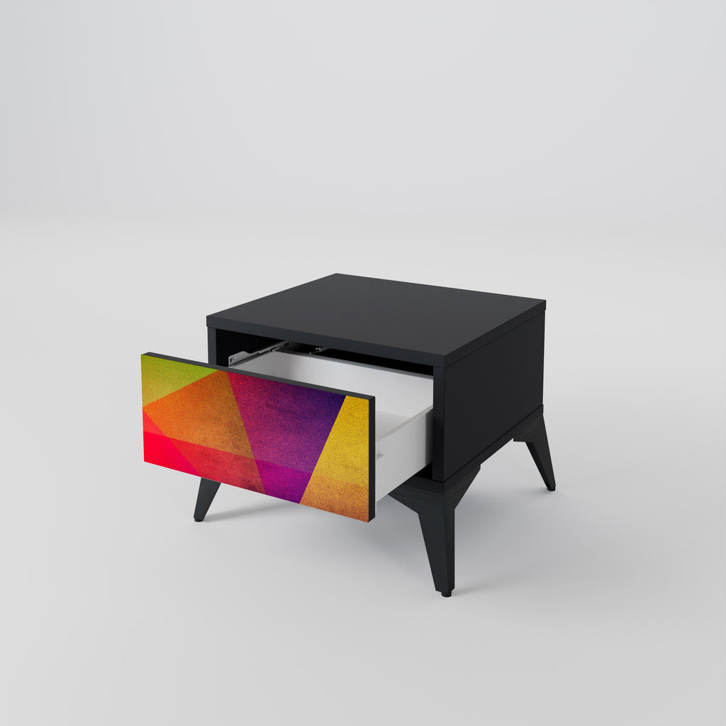 Table de chevet VIVID GEOMETRY en finition noire