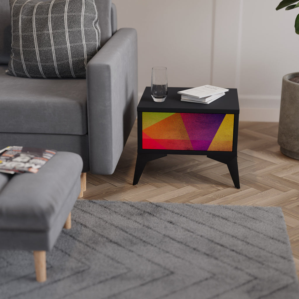 Table de chevet VIVID GEOMETRY en finition noire