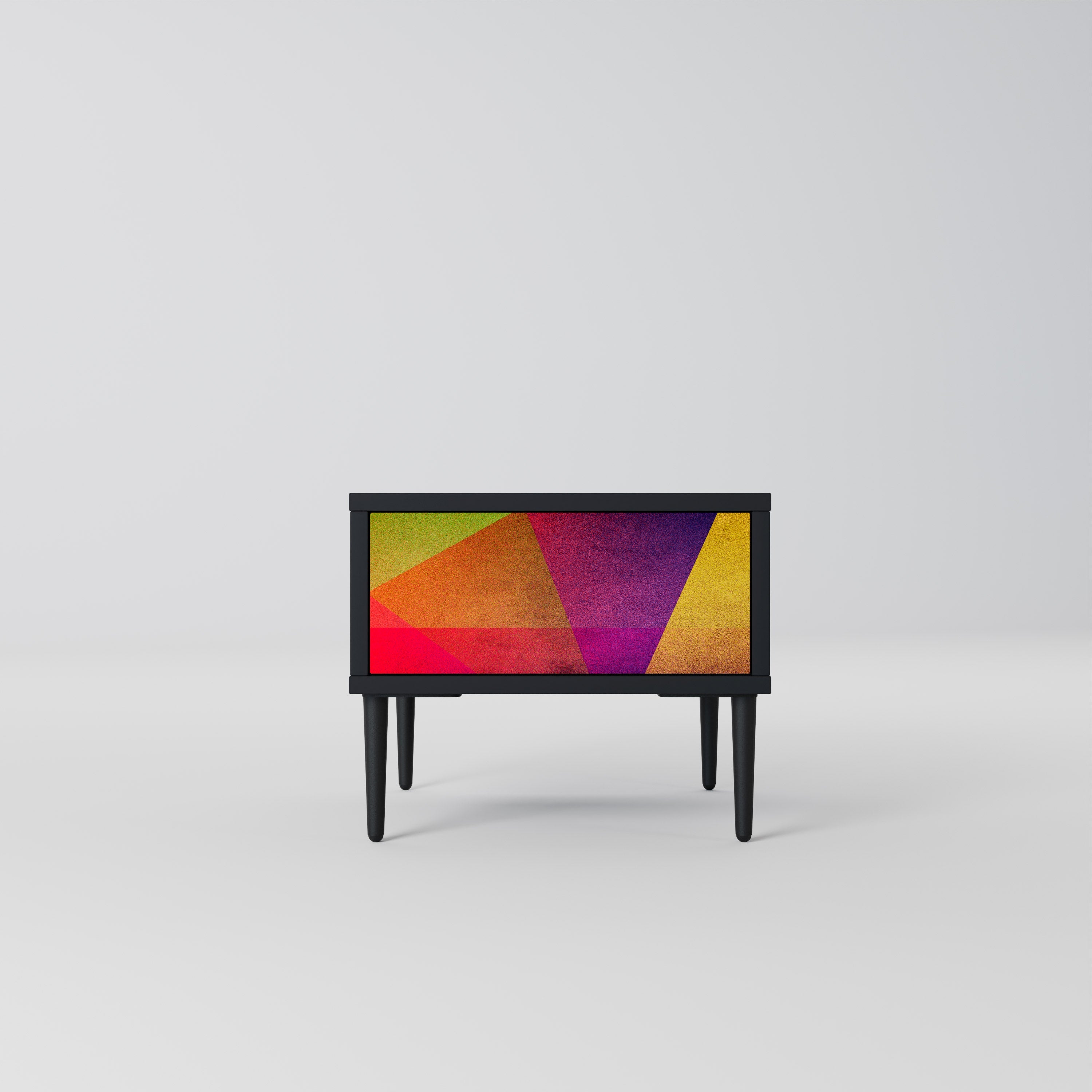 VIVID GEOMETRY Nightstand in Black Finish