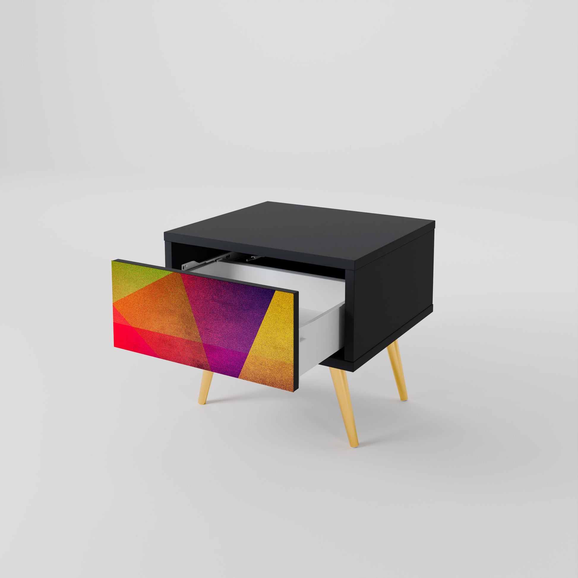 Table de chevet VIVID GEOMETRY en finition noire