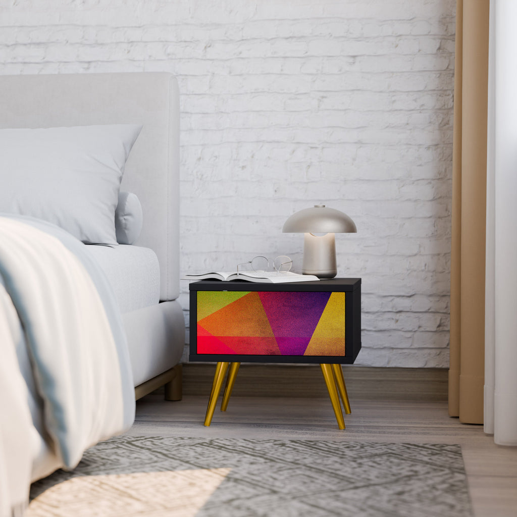 Table de chevet VIVID GEOMETRY en finition noire
