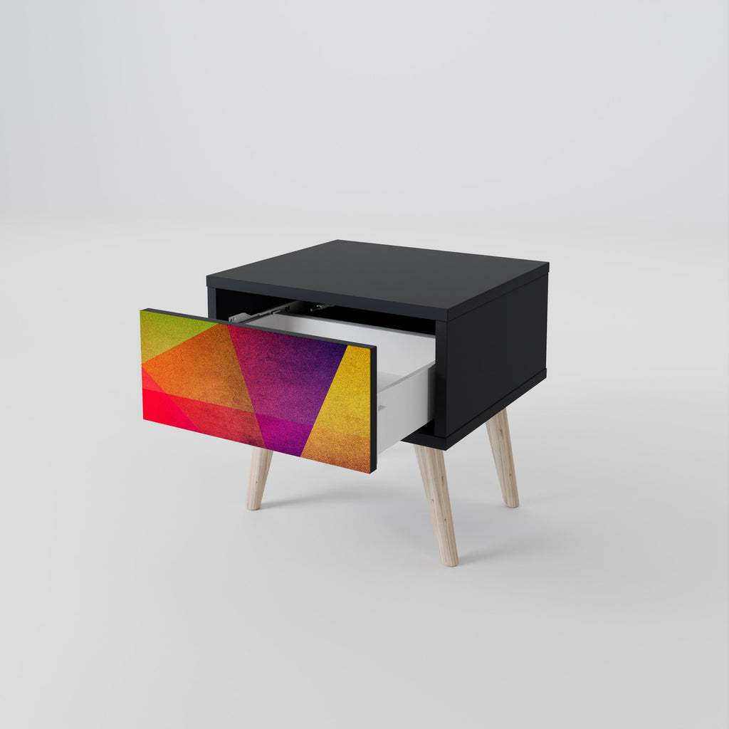 Table de chevet VIVID GEOMETRY en finition noire