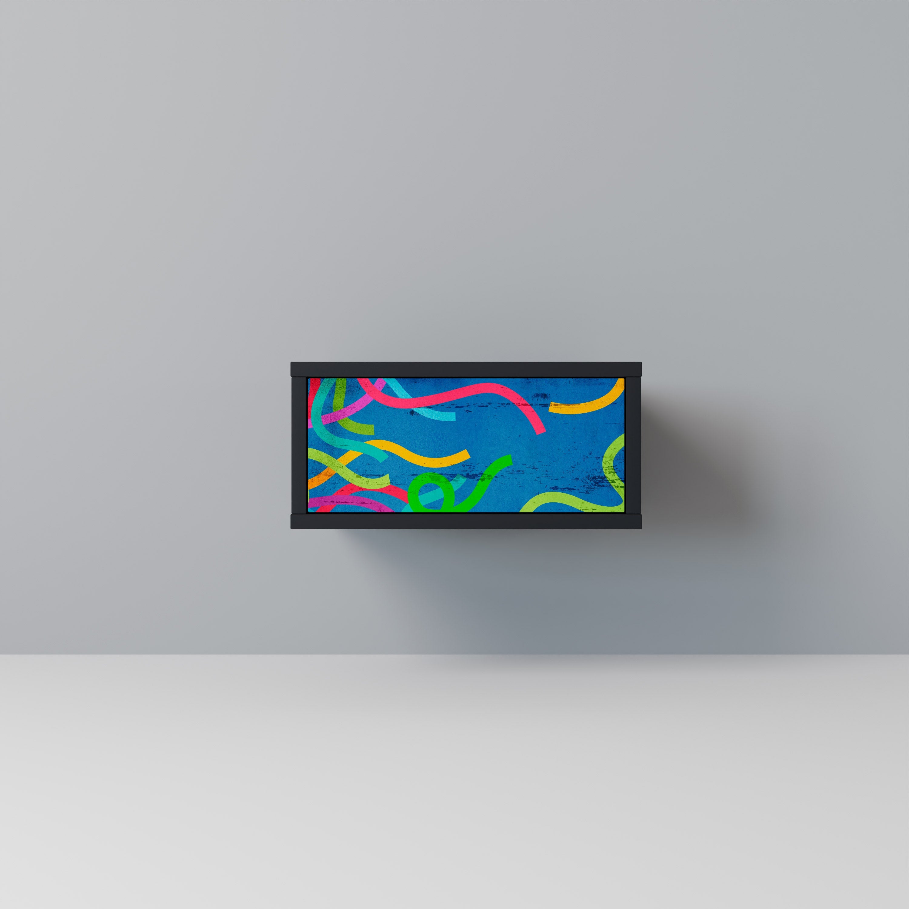 Table de chevet STREAMER TANGLE en finition noire