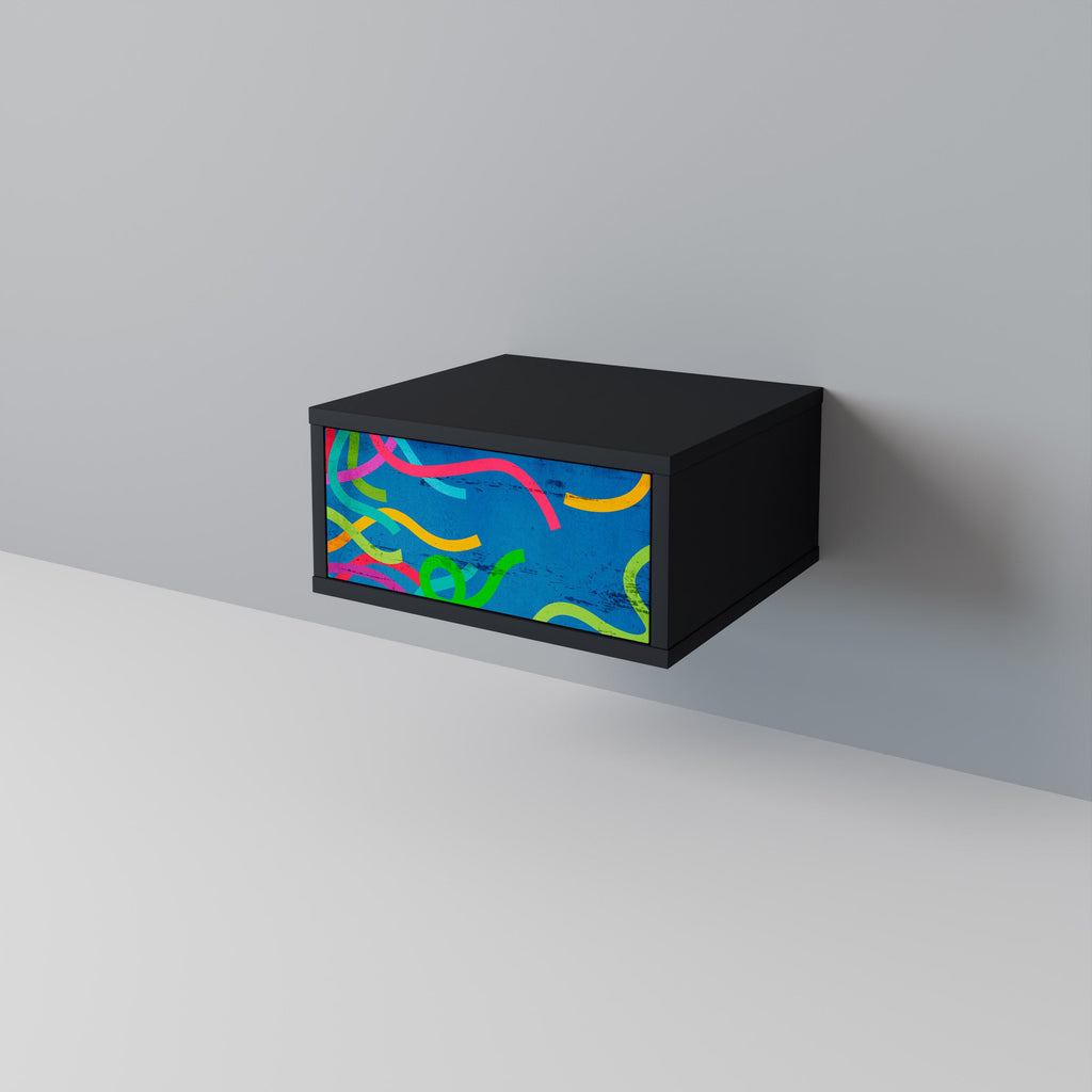 Table de chevet STREAMER TANGLE en finition noire