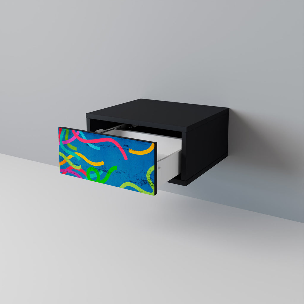 Table de chevet STREAMER TANGLE en finition noire