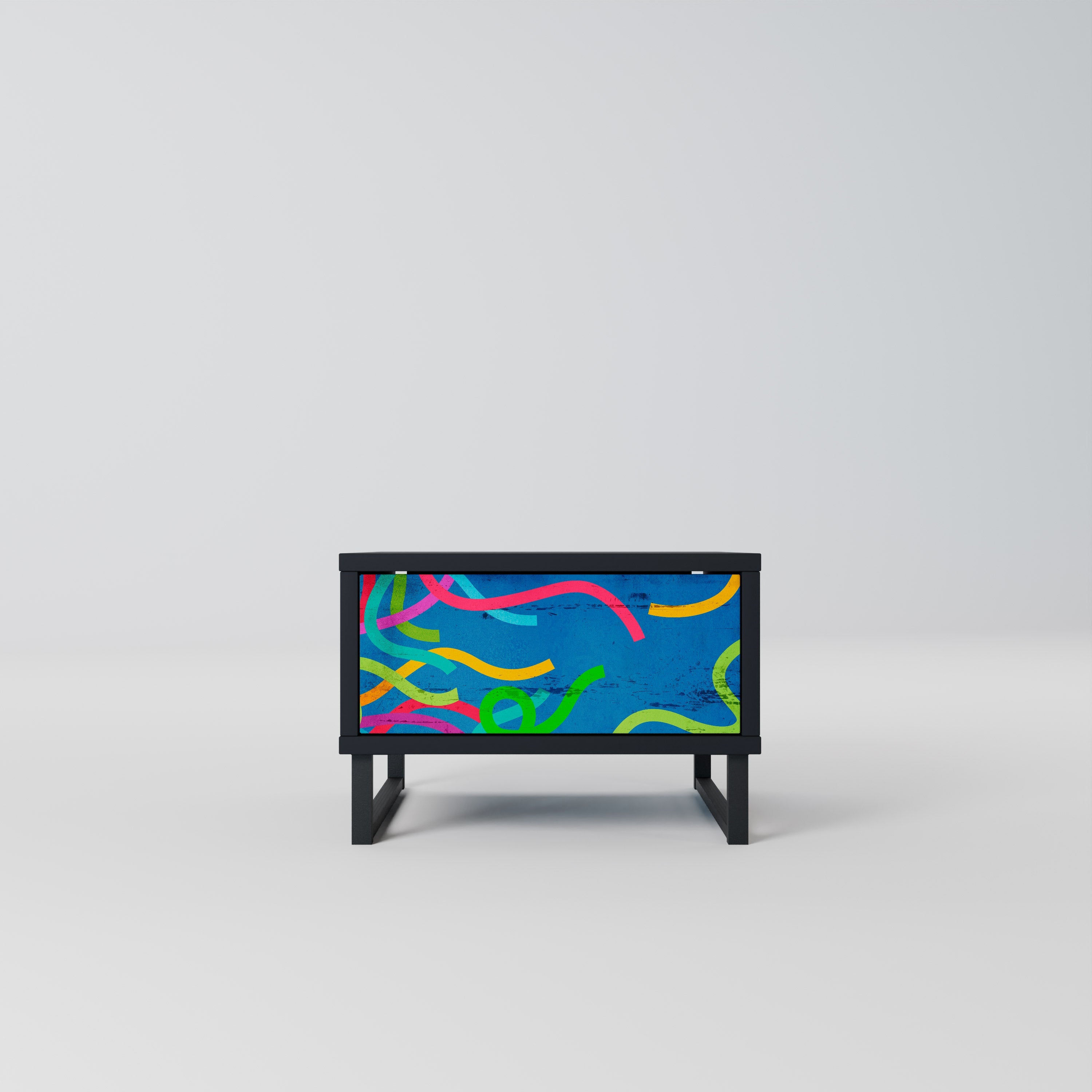 Table de chevet STREAMER TANGLE en finition noire