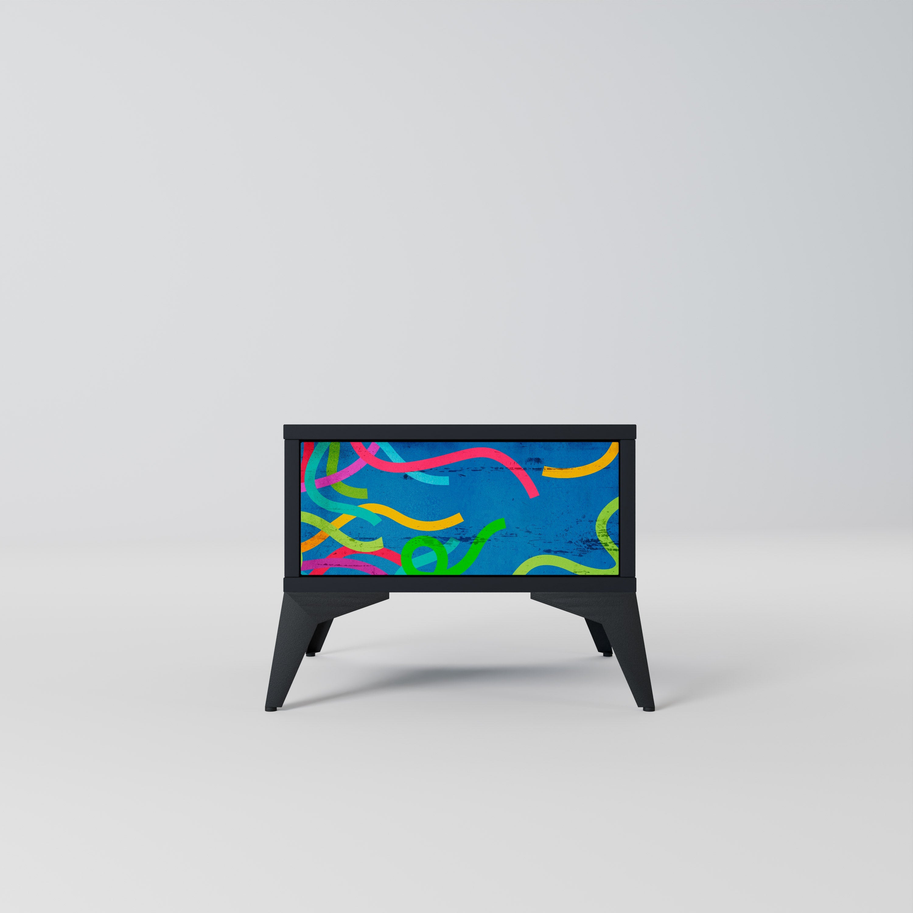 Table de chevet STREAMER TANGLE en finition noire