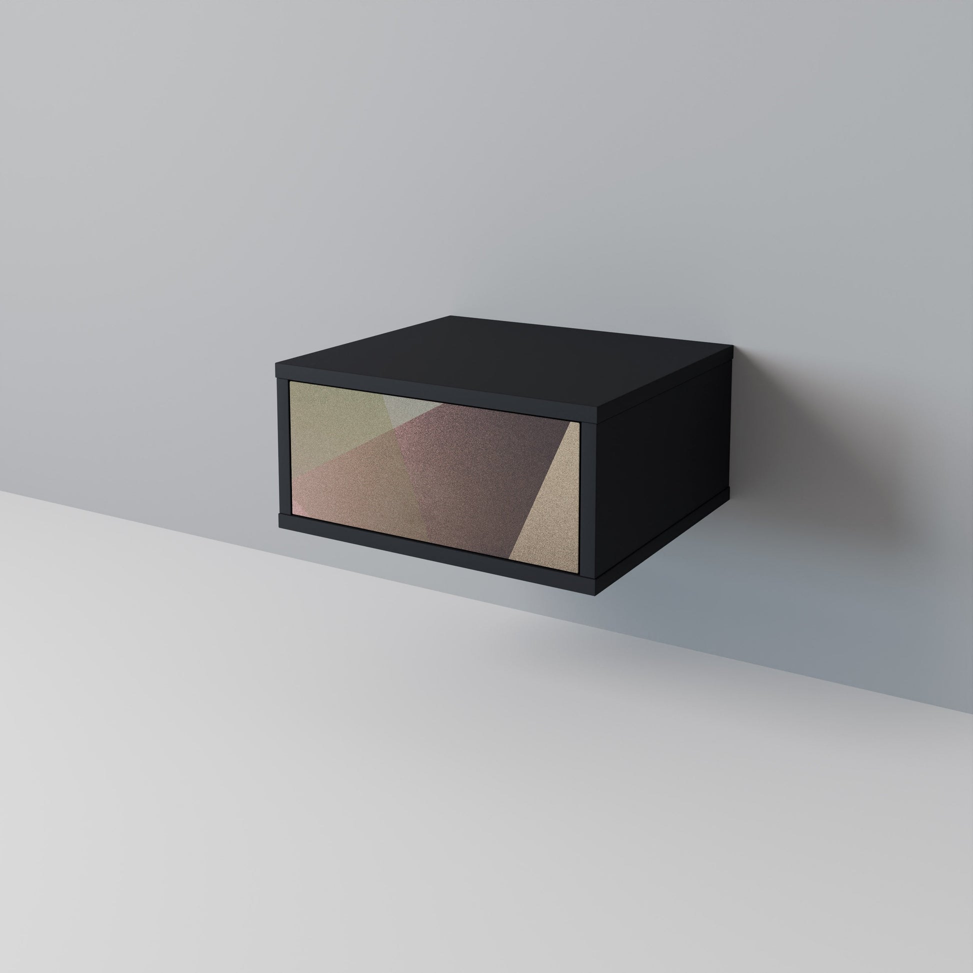 Table de chevet BEIGE GEOMETRY en finition noire