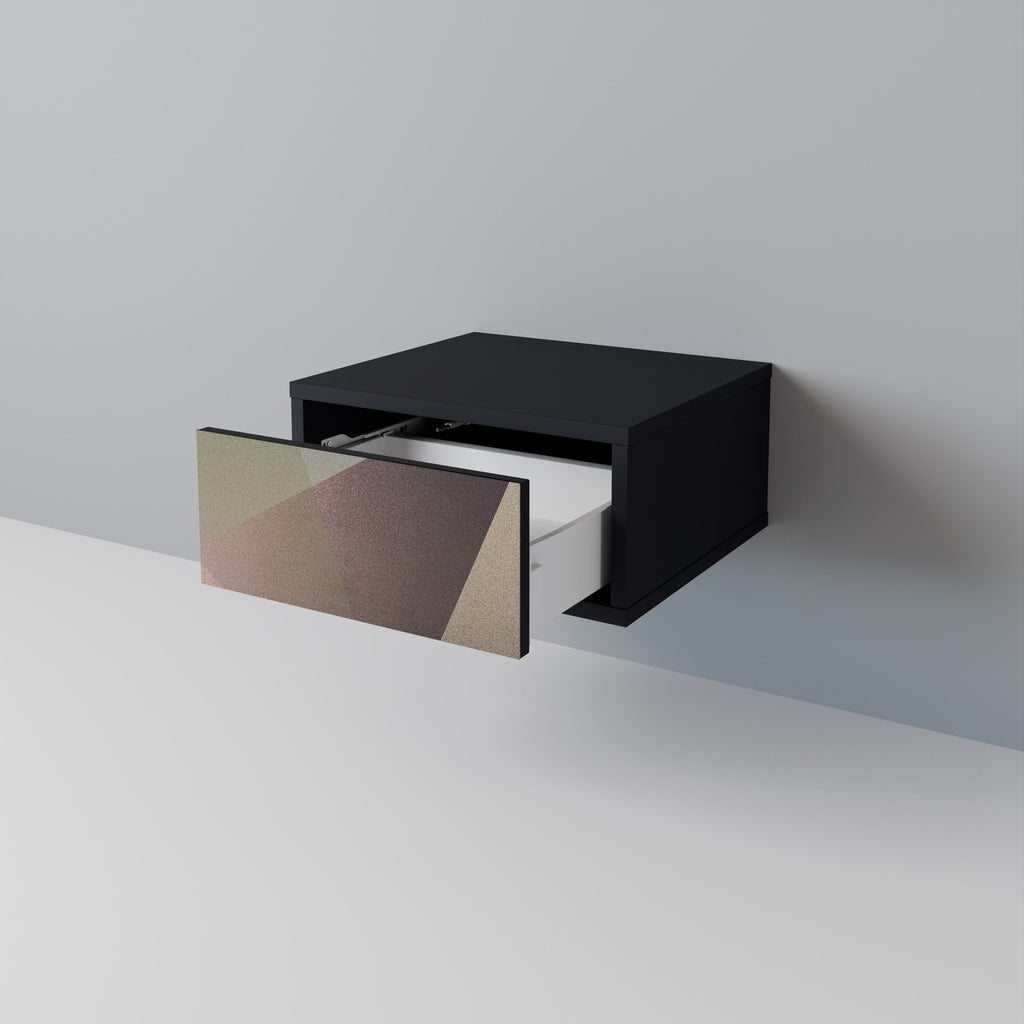 Table de chevet BEIGE GEOMETRY en finition noire
