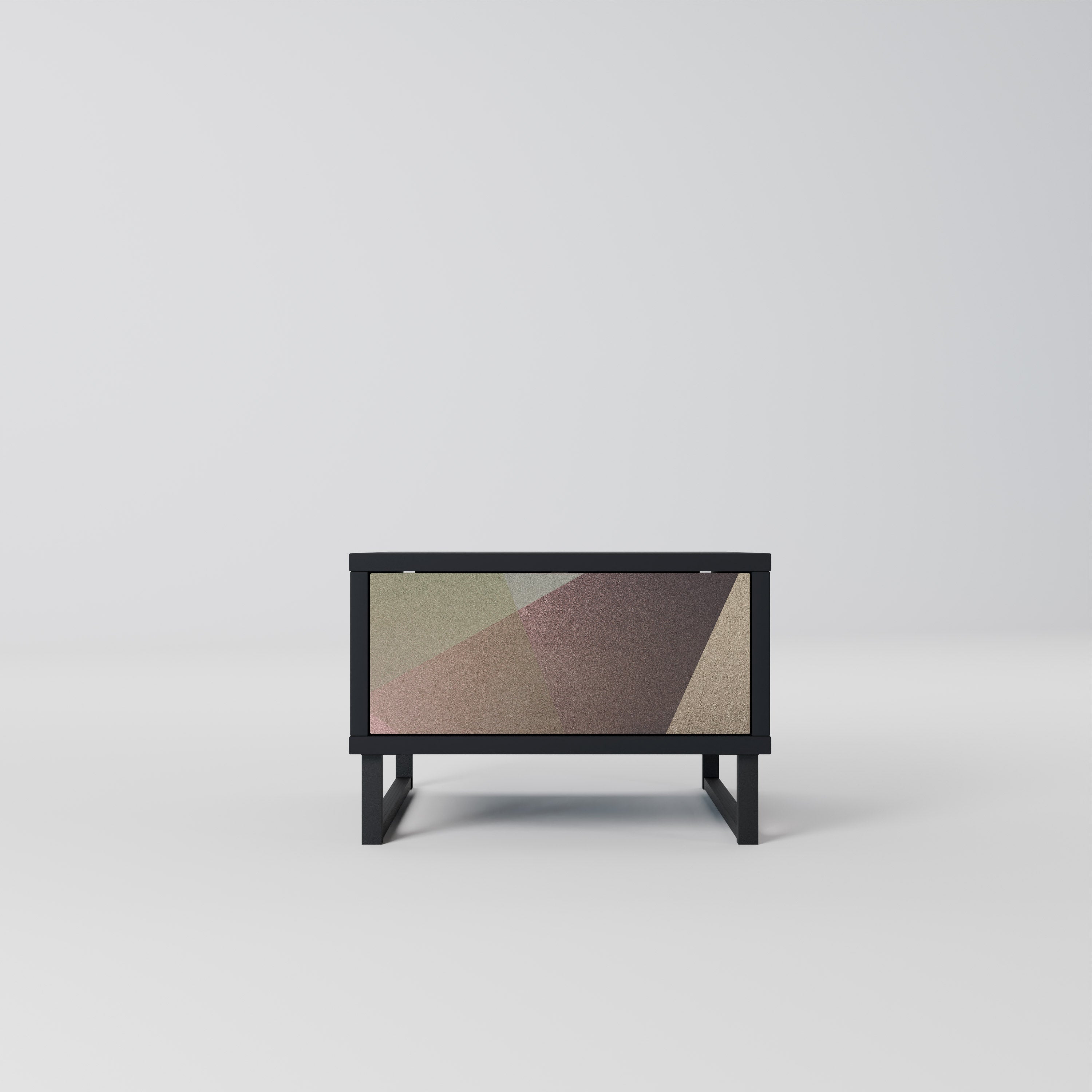 Table de chevet BEIGE GEOMETRY en finition noire