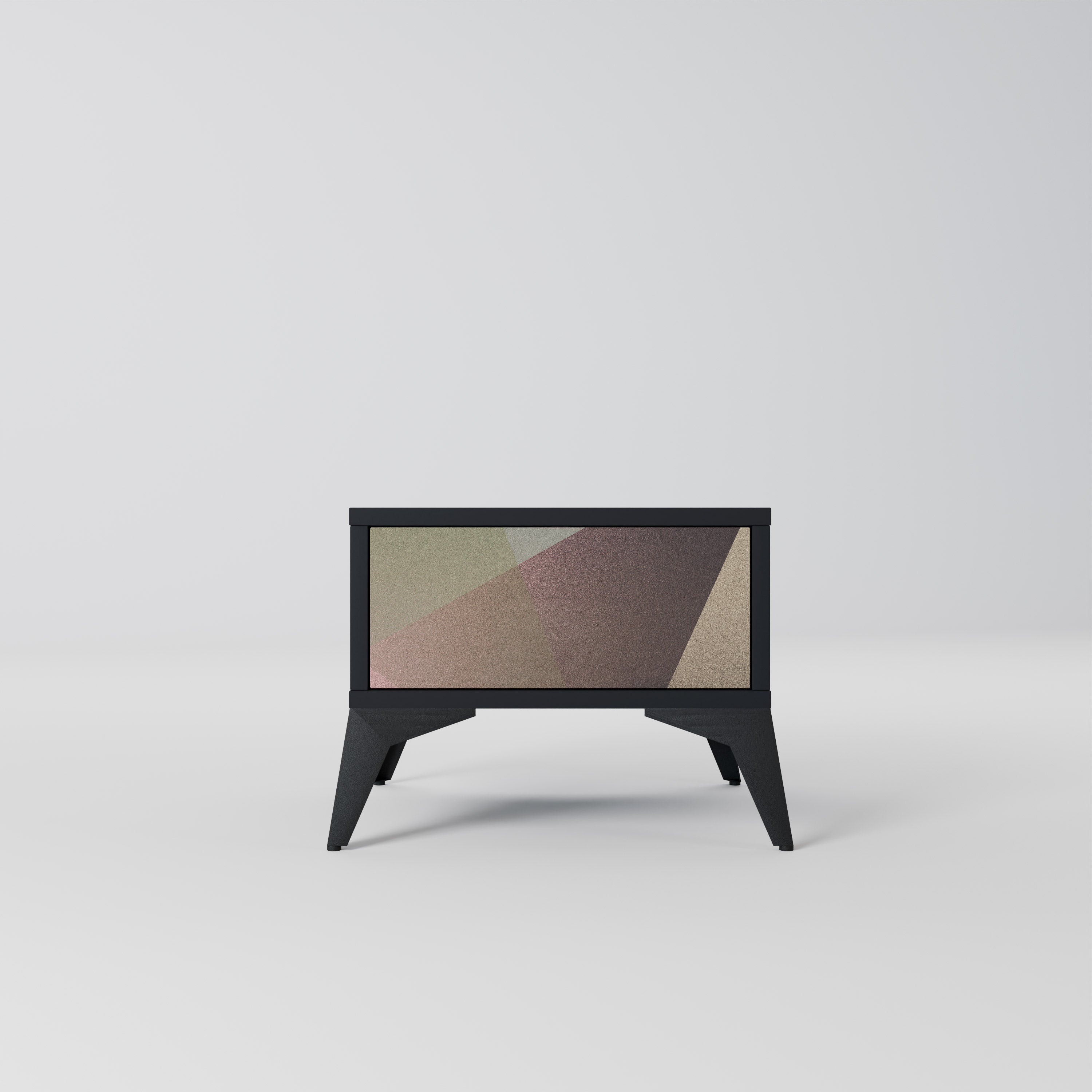 Table de chevet BEIGE GEOMETRY en finition noire
