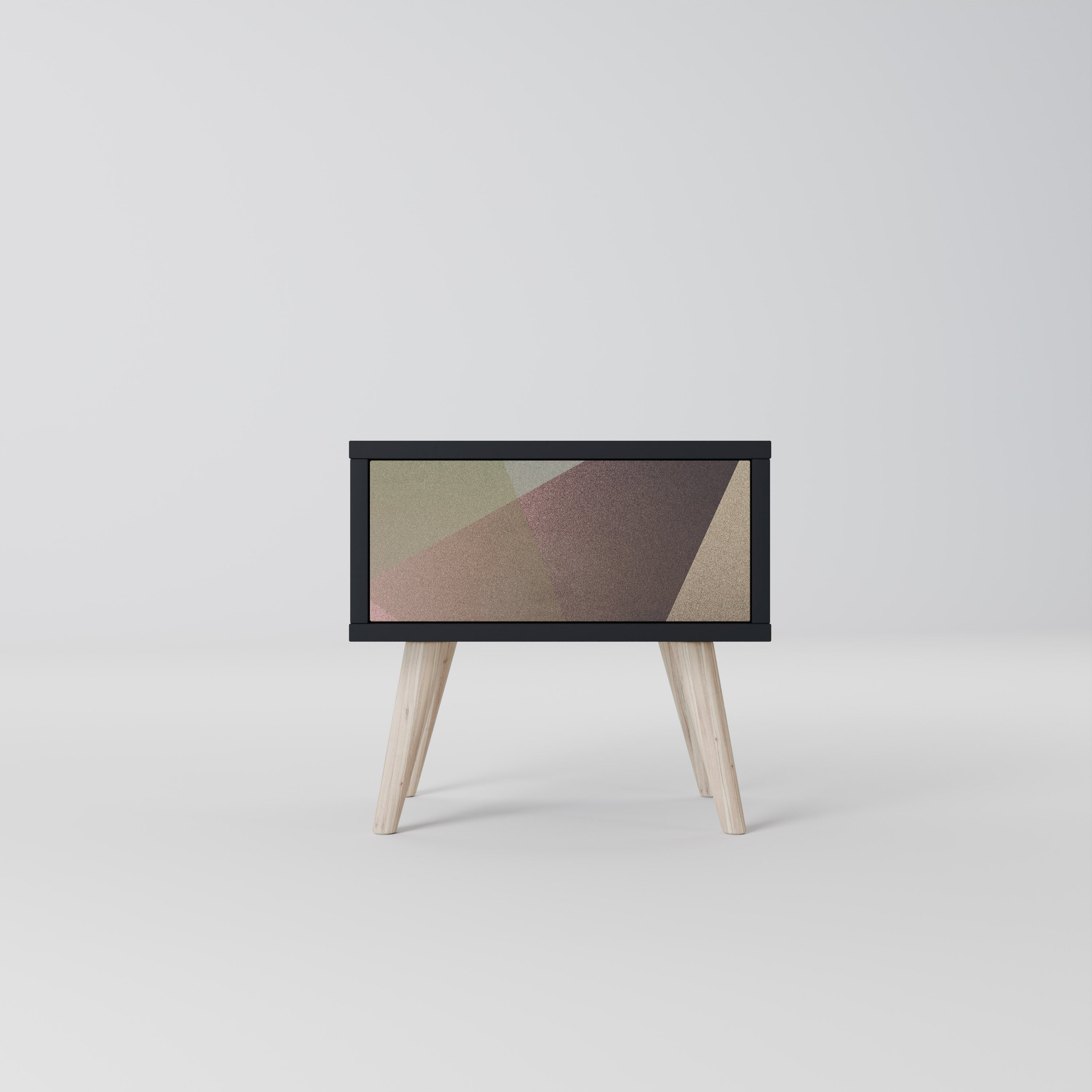 Table de chevet BEIGE GEOMETRY en finition noire