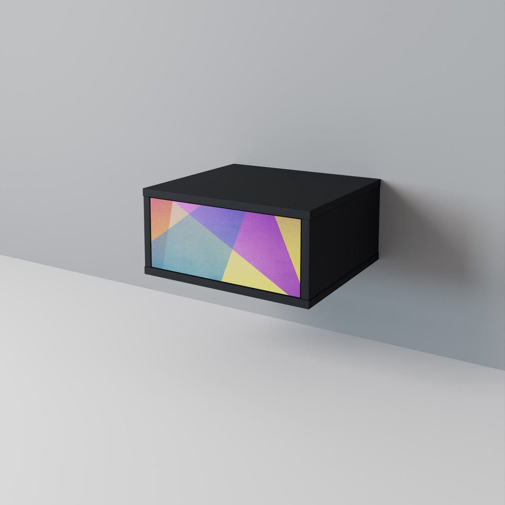 Table de chevet BRIGHT GEOMETRY en finition noire