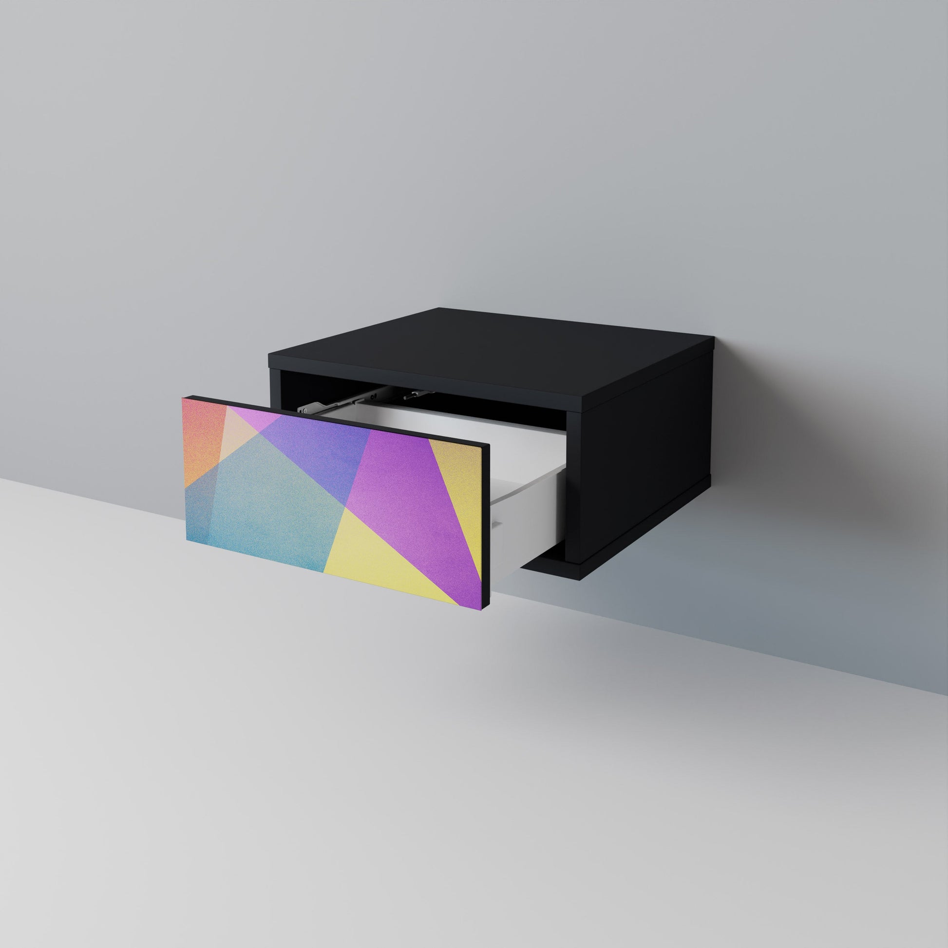 Table de chevet BRIGHT GEOMETRY en finition noire