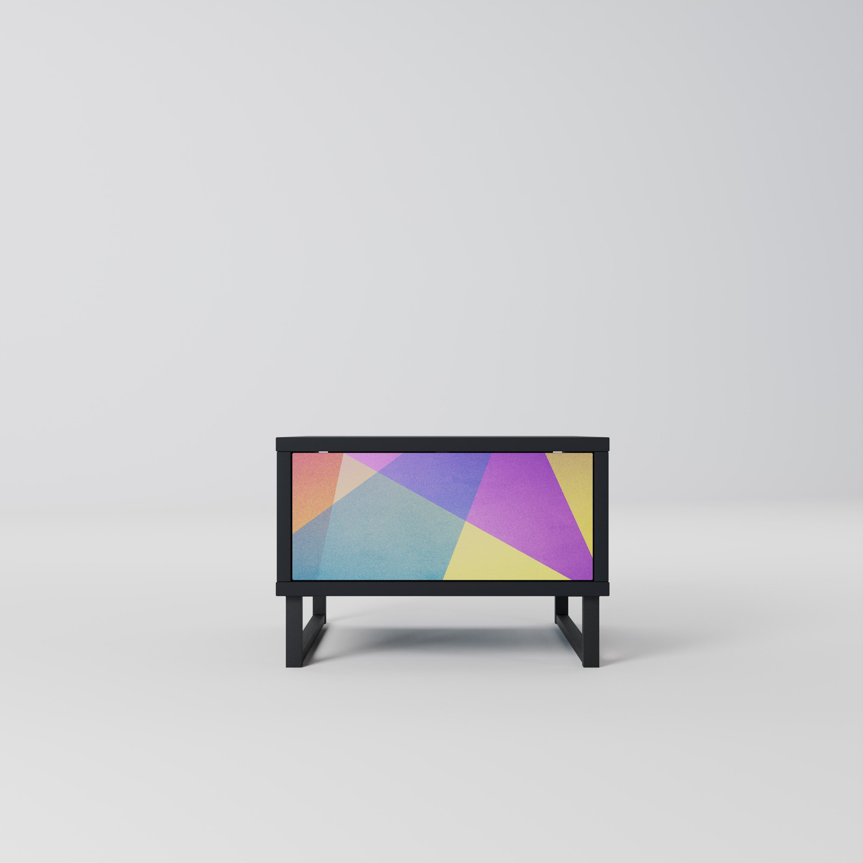 Table de chevet BRIGHT GEOMETRY en finition noire