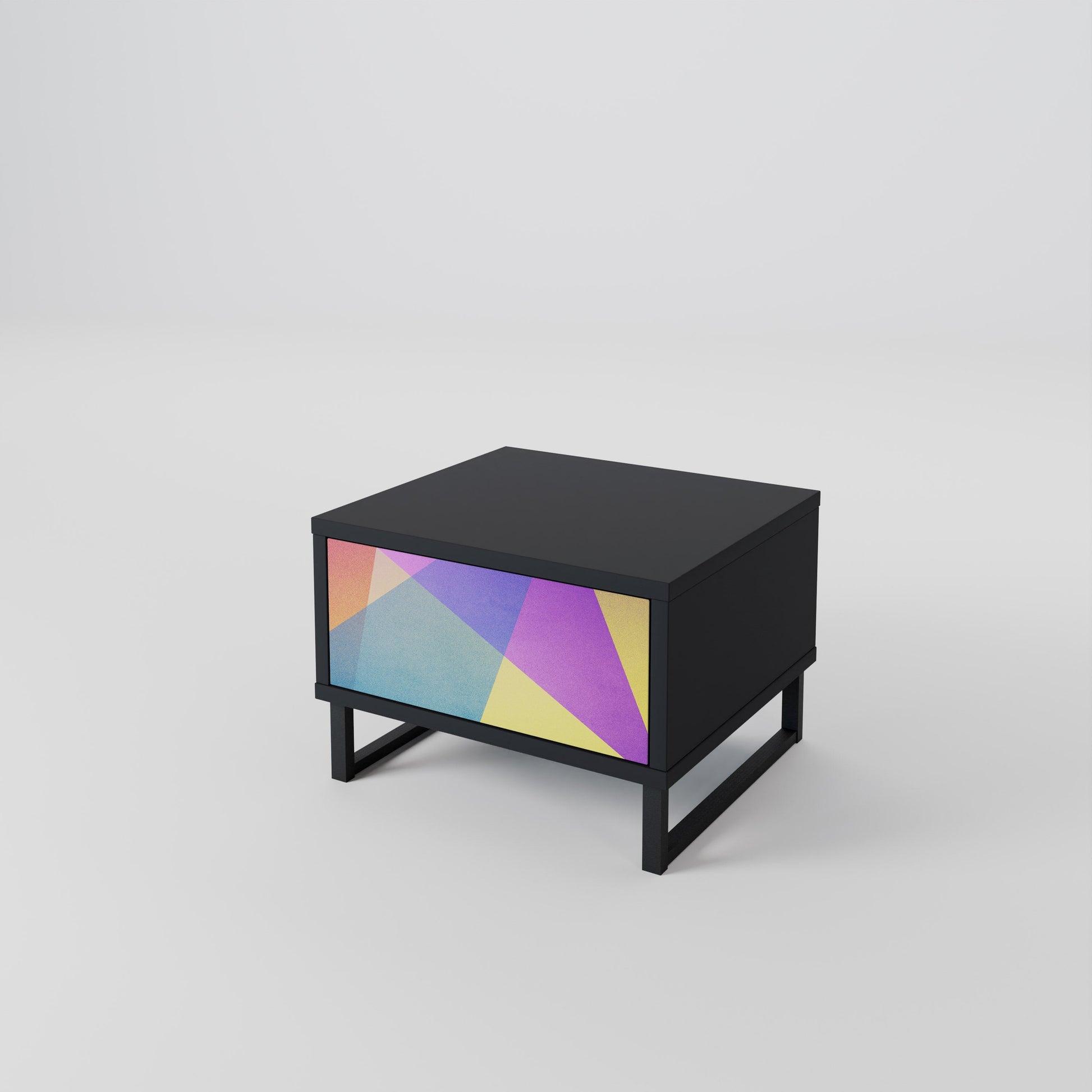 Table de chevet BRIGHT GEOMETRY en finition noire