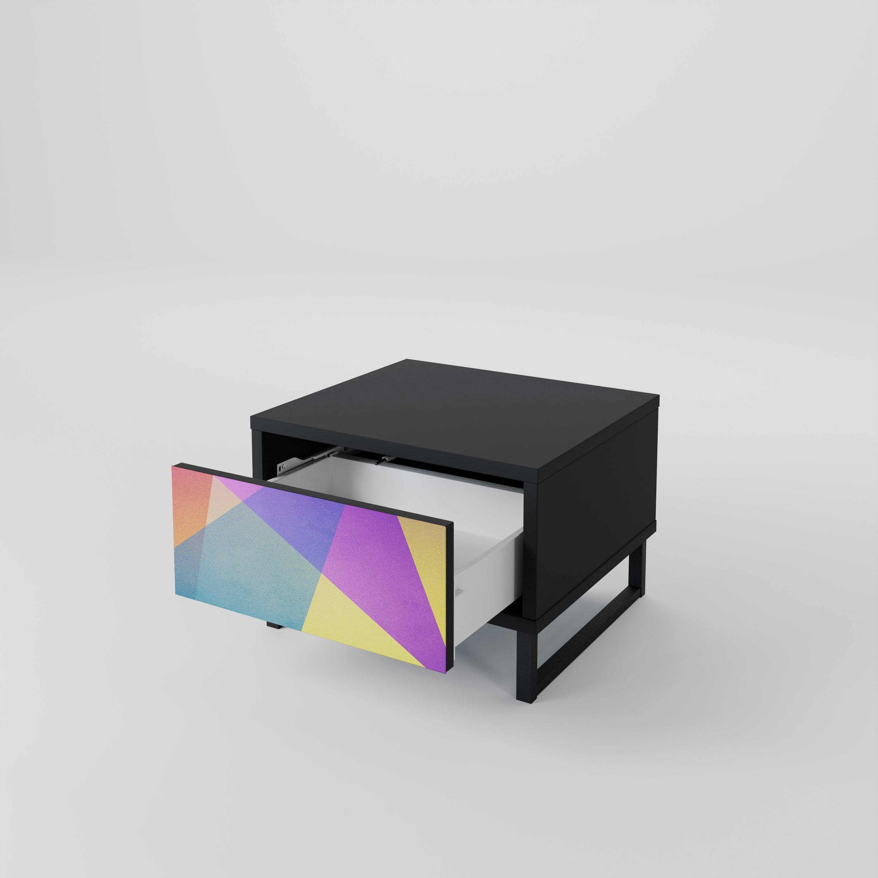 BRIGHT GEOMETRY Nightstand in Black Finish