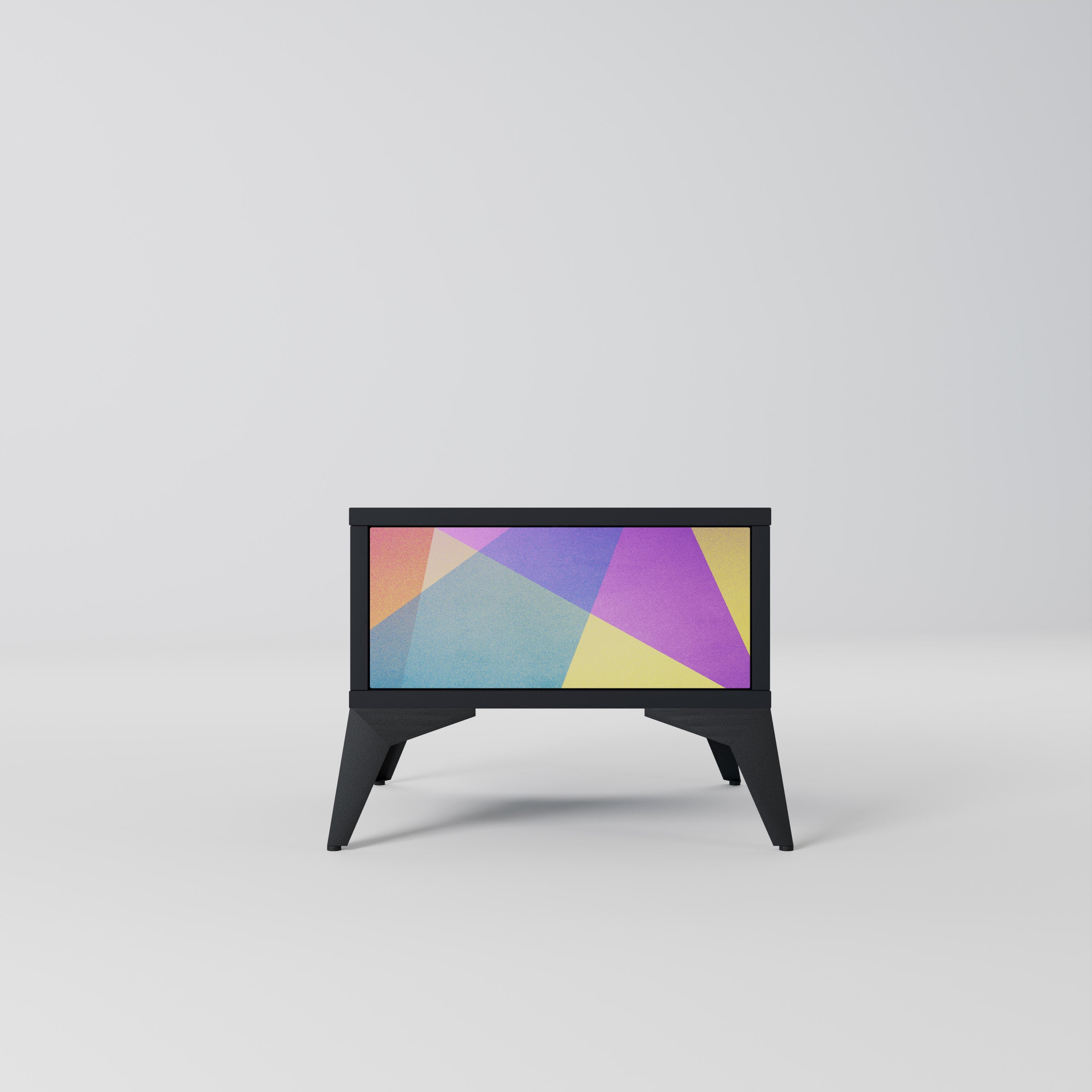 Table de chevet BRIGHT GEOMETRY en finition noire
