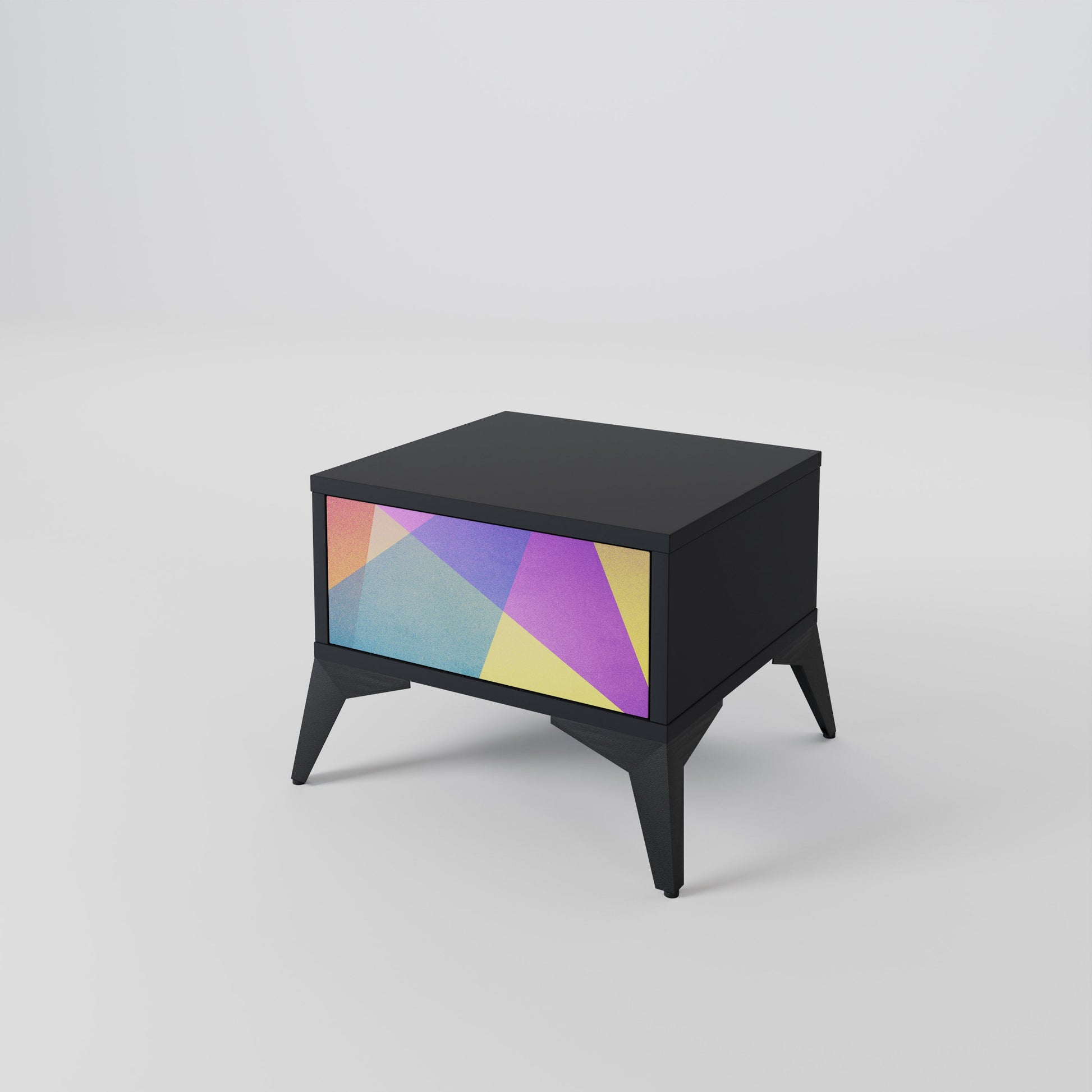 Table de chevet BRIGHT GEOMETRY en finition noire
